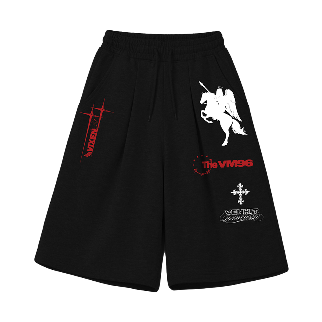 벤힛 THE VM96 8부 버뮤다 스웻팬츠 블랙(venhit THE VM96 8-Length Bermuda Sweat Shorts Black)