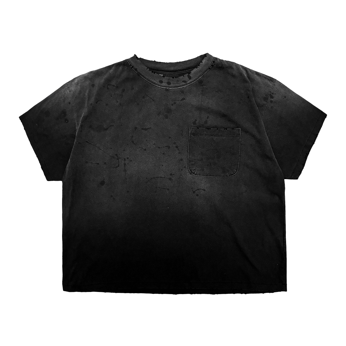 홈리스 페인트 스플레터 빈티지 포켓 티 블랙(Hommless Paint Splatter VTG Pocket Tee Black)