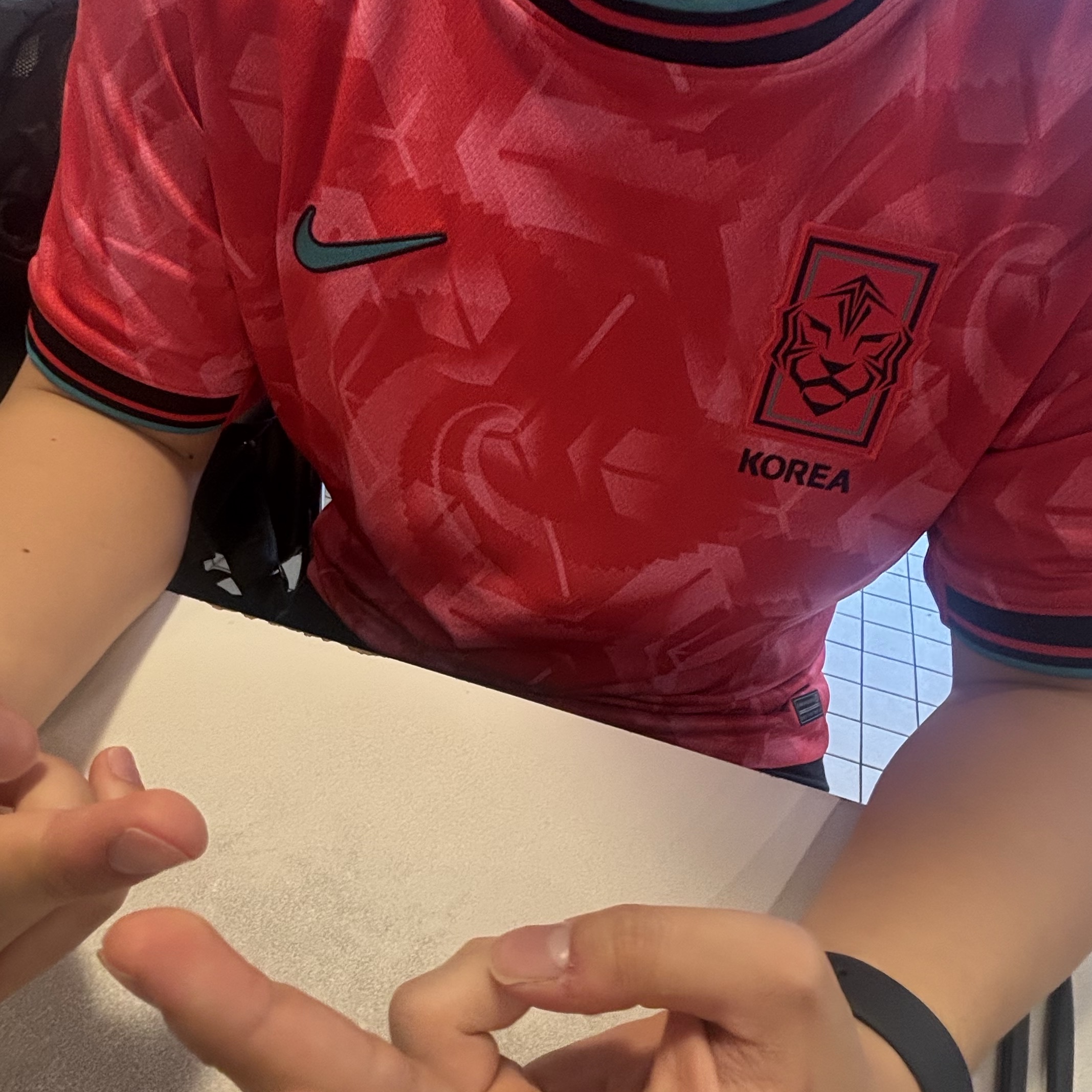 Nike Korea 2023/24 Dri-Fit Stadium Home Replica Jersey Black Global Red - Asia (Non Marking Ver.) 착용 스타일