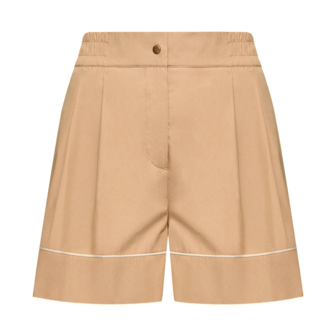 L2-093-2B00001-599MW-20U (W) Moncler Tailored Cotton Blend Shorts Beige