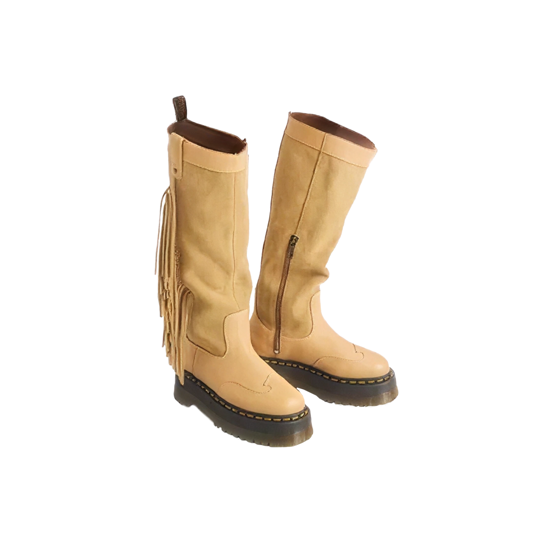 43562200 (W) Dr. Martens Desert Rodeo Quad Hi Leather Suede Boots Savannah Tan