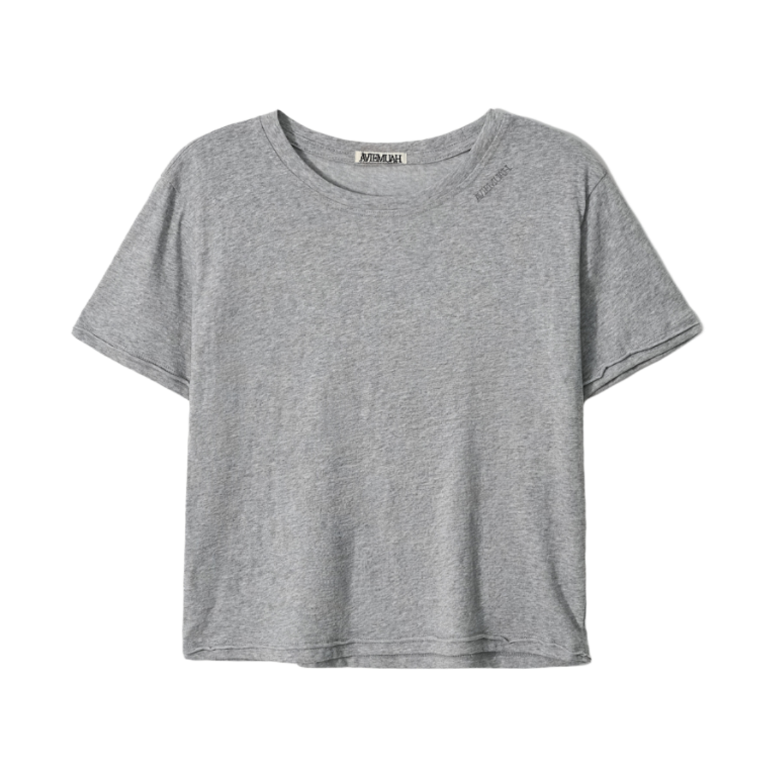 (W) 아비에무아 슬럽 로우 엣지 티셔츠 멜란지 그레이((W) Aviemuah Slub Raw Edge T-Shirt Melange Grey) - 1