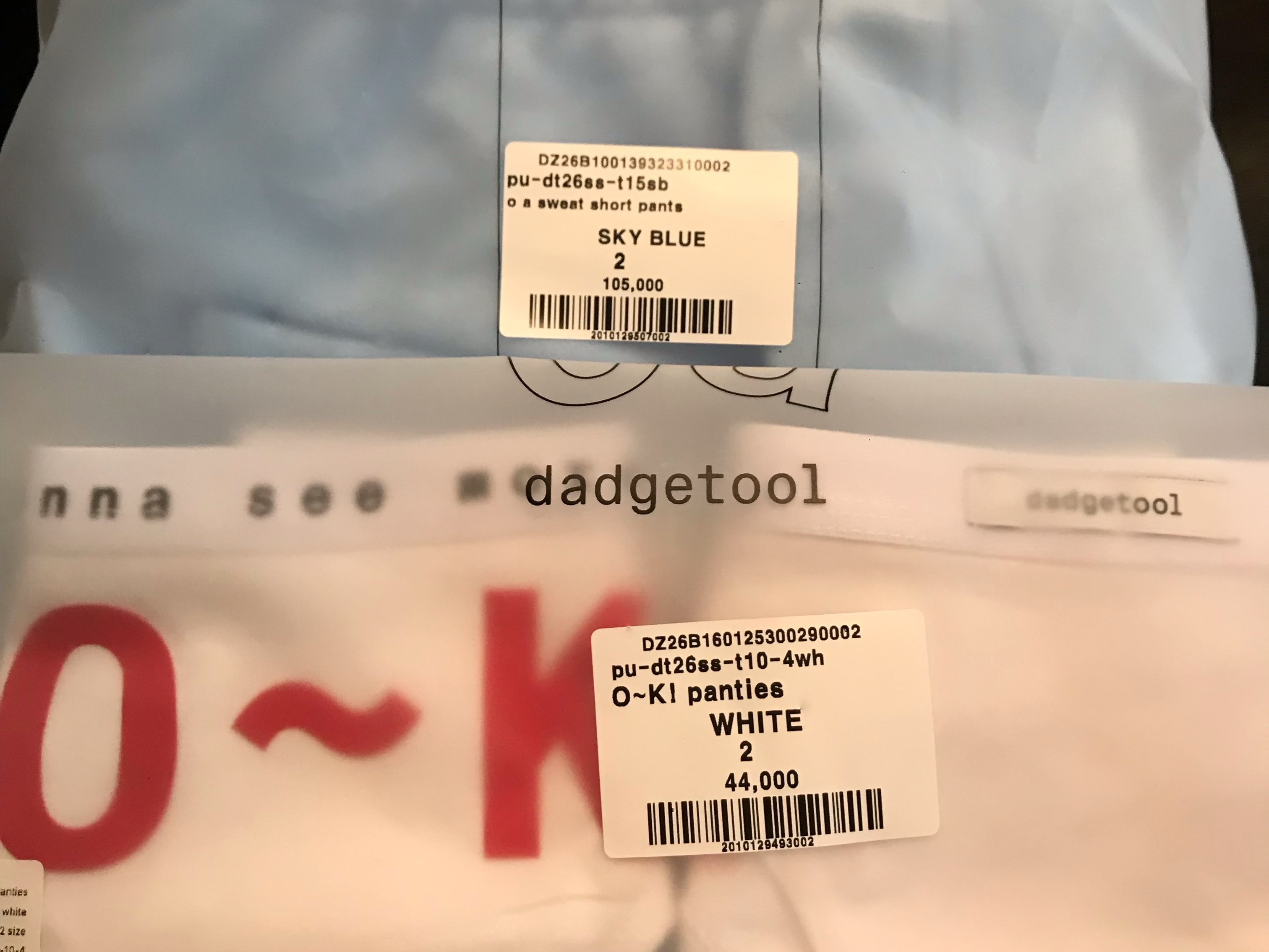 dadgetool O A Sweat Short Pants Sky Blue, dadgetool O~K! Panties 2-Pack 착용 스타일 - 2