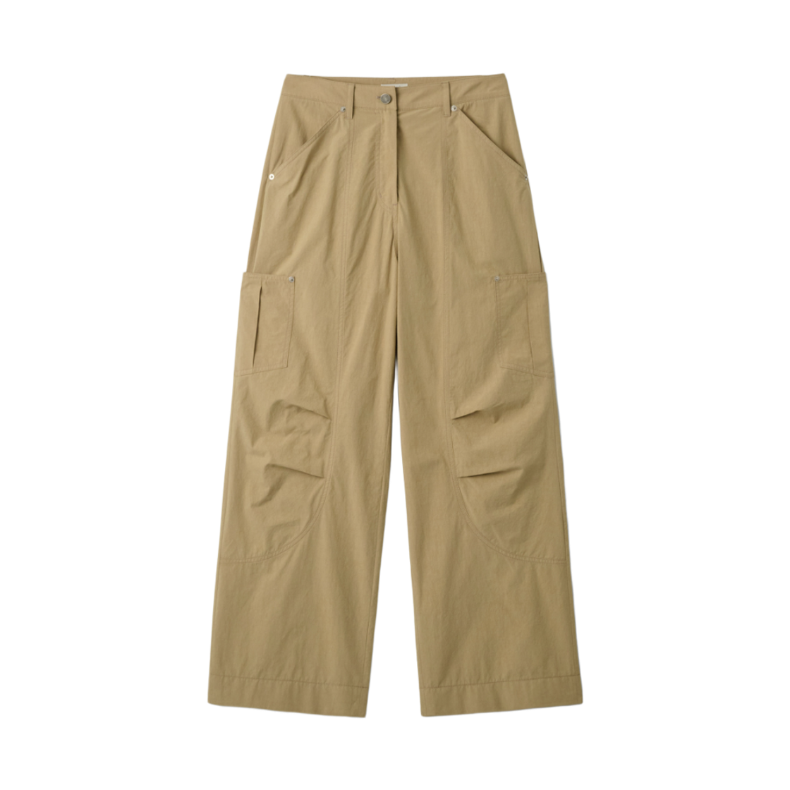 (W) 아비에무아 라이트웨이트 코튼 와이드 팬츠 베이지((W) Aviemuah Lightweight Cotton Wide Pants Beige) - 1