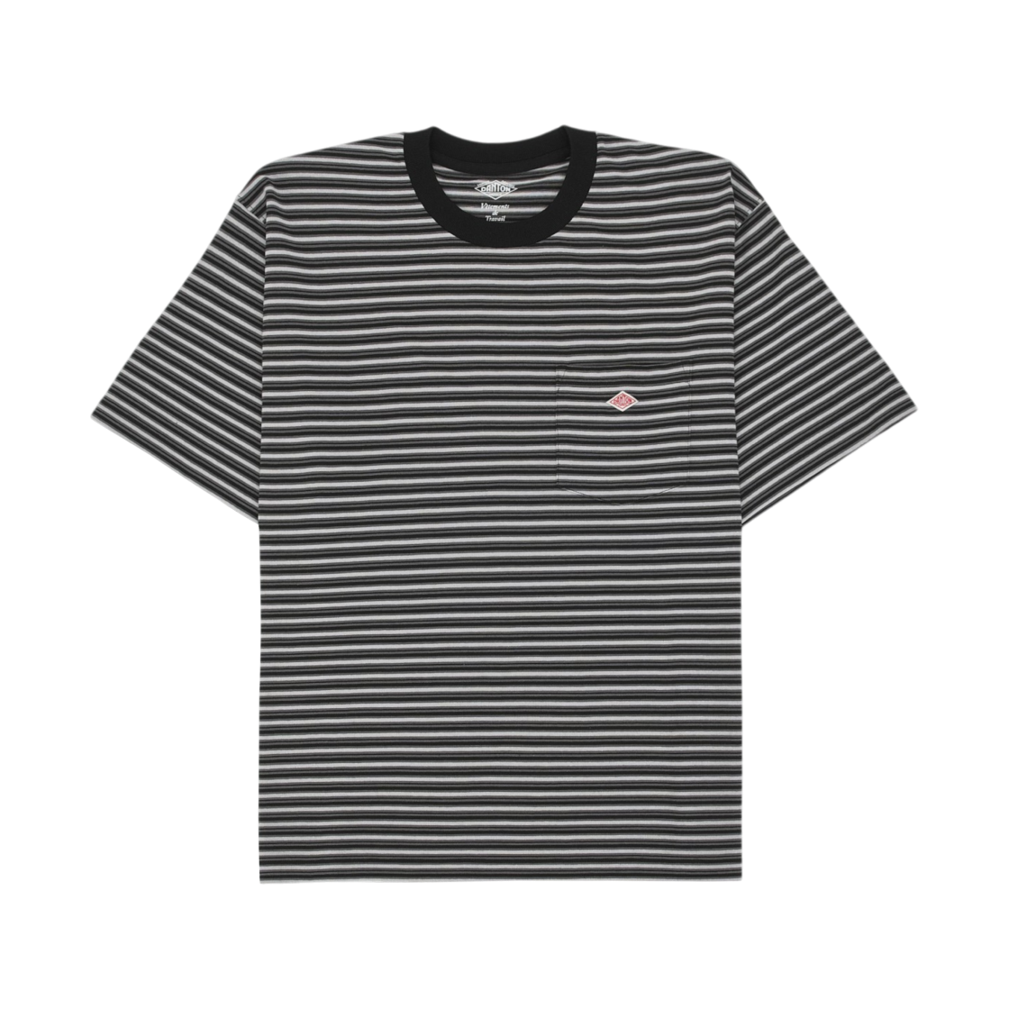 단톤 스트라이프 숏슬리브 포켓 티셔츠 차콜 블랙 멀티(Danton Stripe Short Sleeve Pocket T-Shirt Charcoal Black Multi) - 1