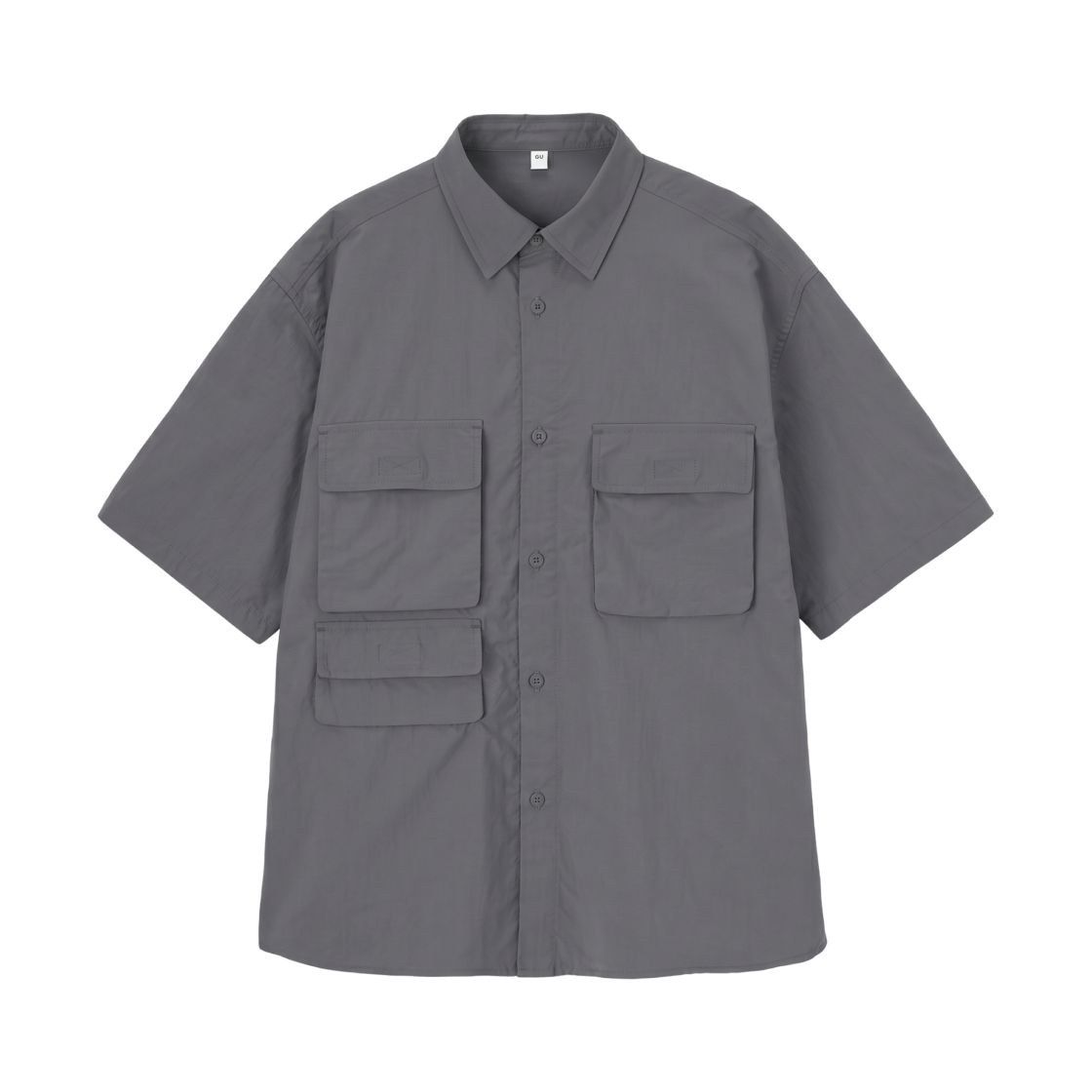 GU 나일론 포켓 하프 슬리브 셔츠 그레이(GU Nylon Pocket Half Sleeve Shirt Gray)