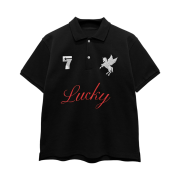 I FEEL LUCKY Lucky Koin Polo Shirt Black