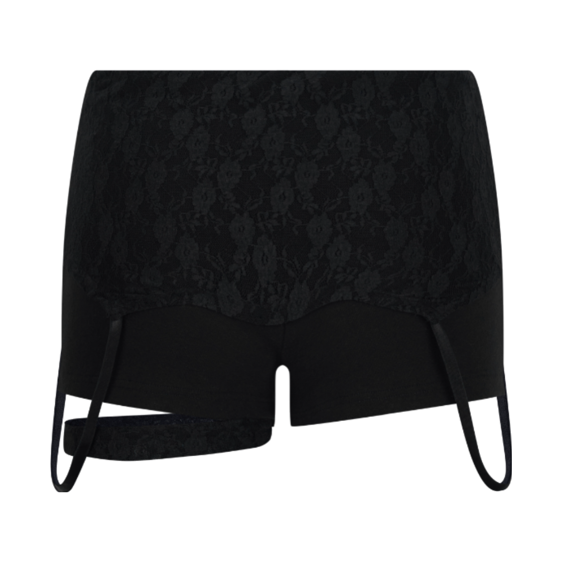 이유씨티 폴딩 레이스 스트랩 마이크로 쇼츠 - 블랙(EUCT Folding Lace Strap Micro Shorts - Black) - 2