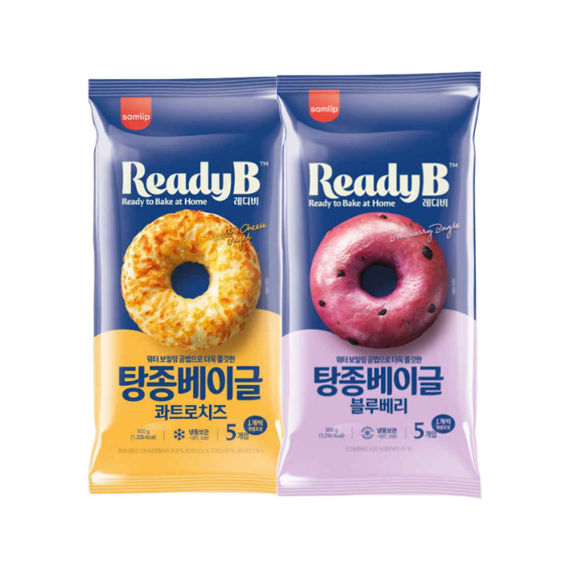 삼립 레디비 블루베리/콰트로치즈 베이글 2봉 (10입)(Samlip Ready Beef Blueberry/Quattro Cheese Bagel 2 bags (10 pieces))