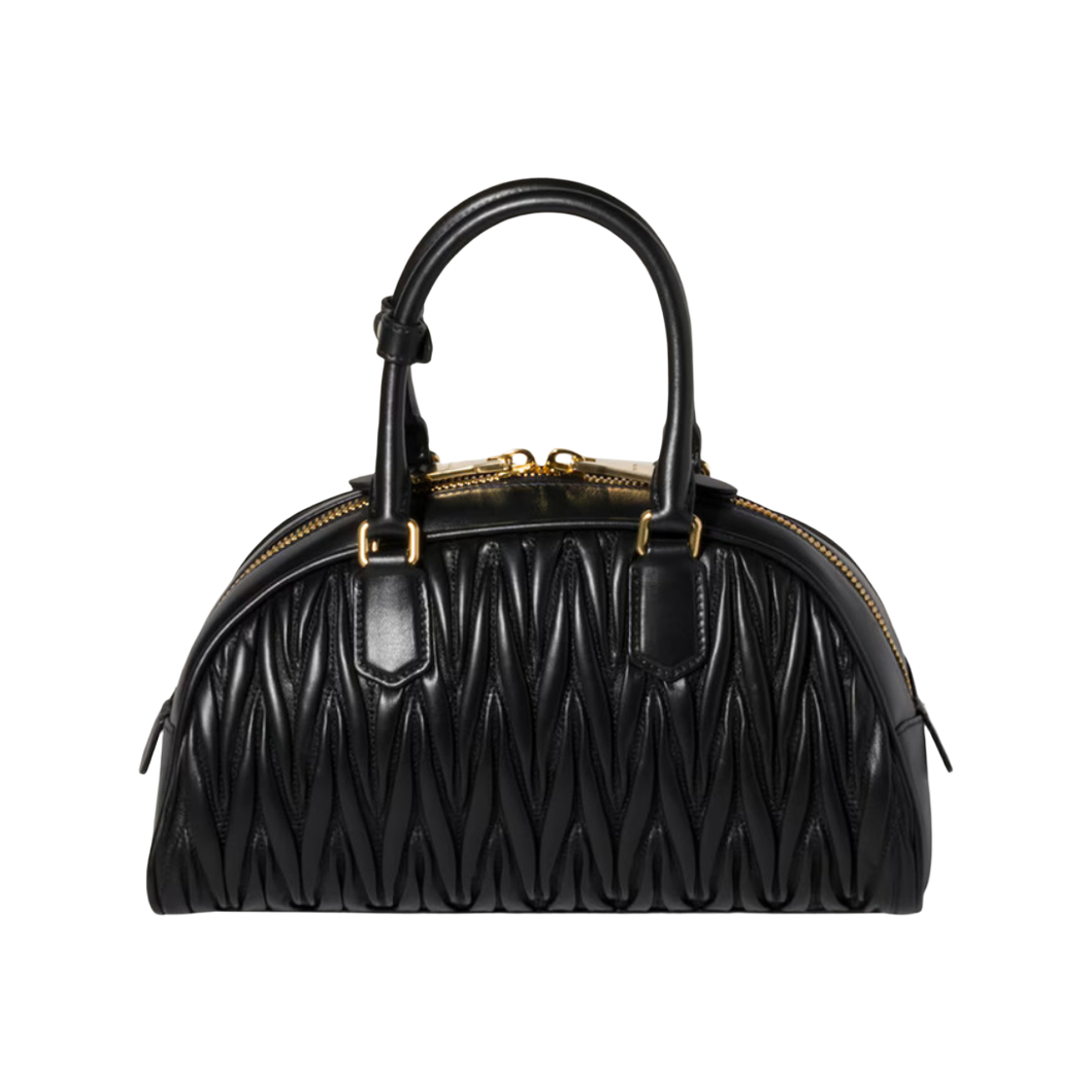 미우 미우 아르카디 마테라쎄 나파 레더 백 블랙(Miu Miu Arcady Materasse Napa Leather Bag Black) - 2