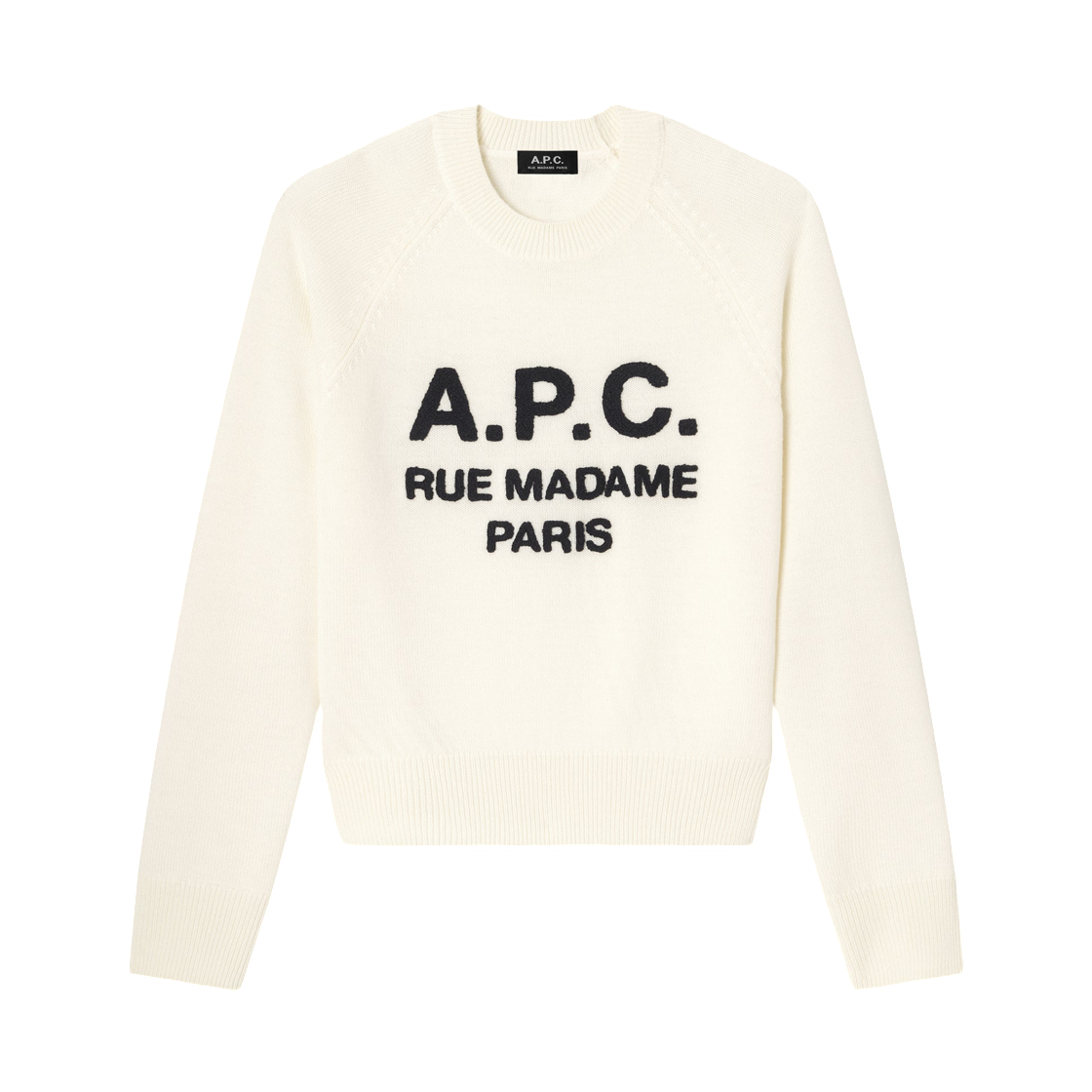 WVAXU-F23501-AAD (W) A.P.C. Ecru Sweater with A.P.C. Logo Ecru