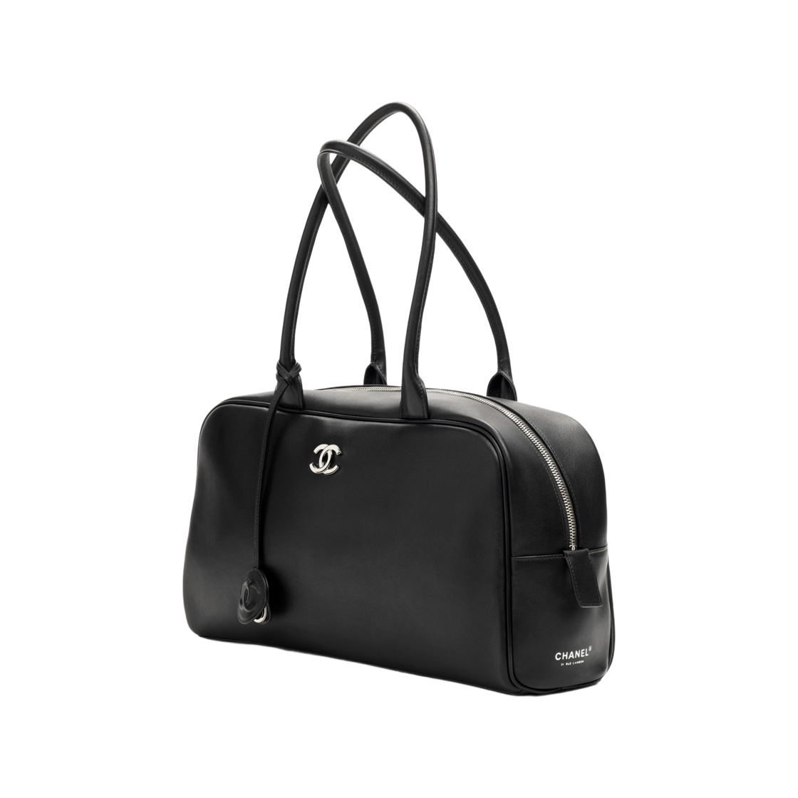 샤넬 라지 볼링 백 카프스킨 & 실버 메탈 다크 그레이(Chanel Large Bowling Bag Calfskin & Silver Dark Grey) - 2