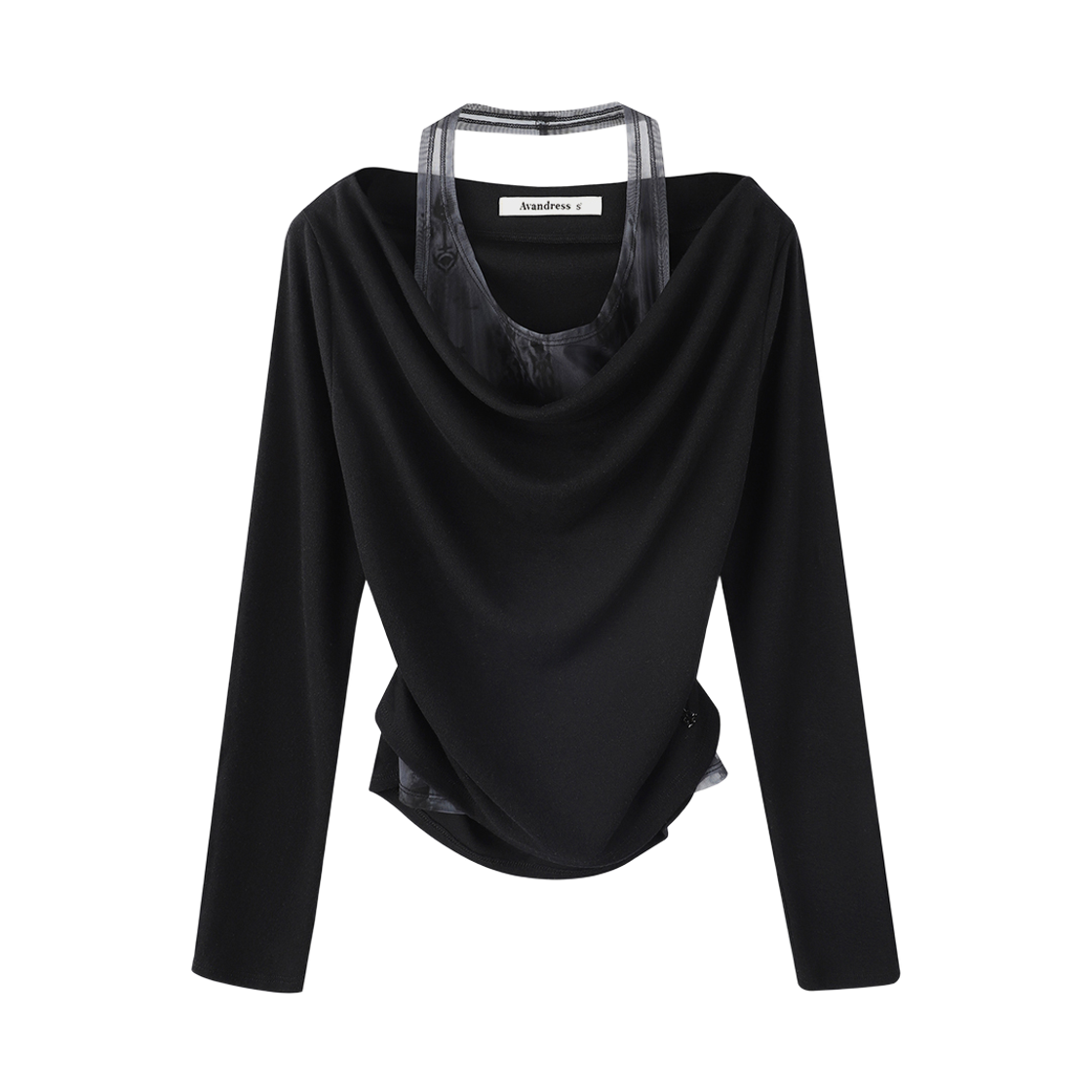 AD61TS03BK Avandress Clara Drape Tee Black