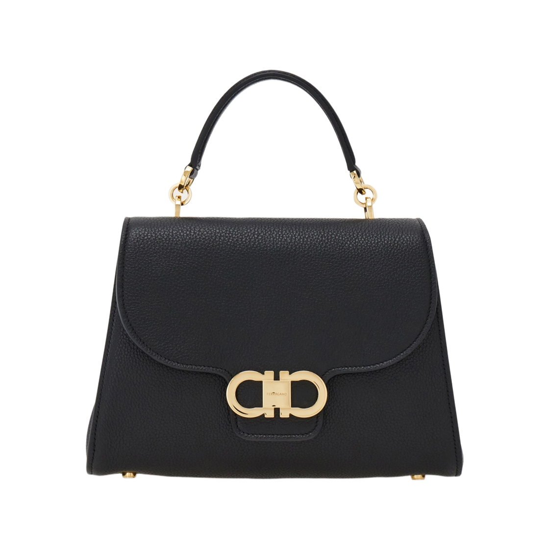 21A681-795694 Ferragamo Double Gancini Handbag Black