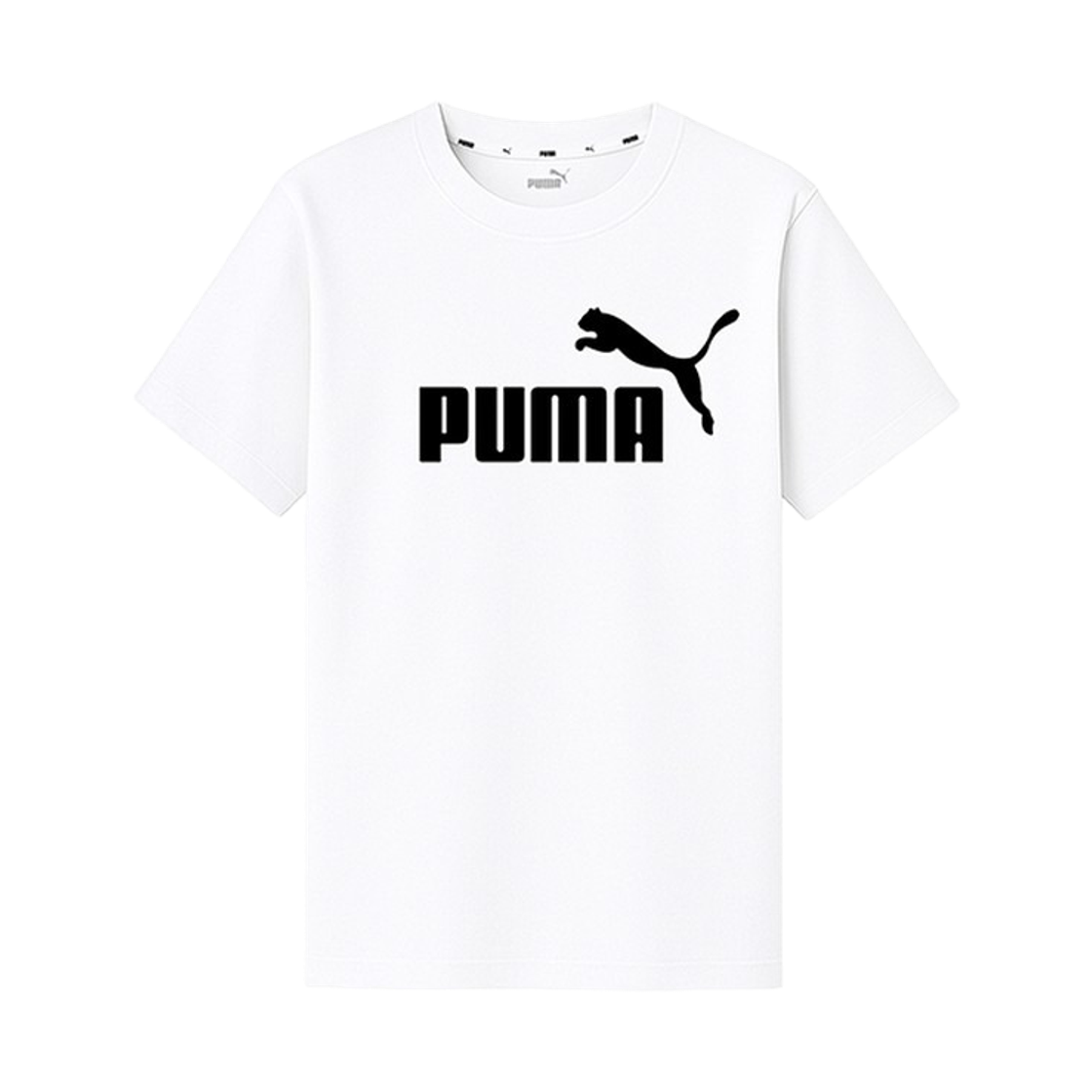 586960-02 (Kids) Puma Essentials Logo T-Shirt White Black