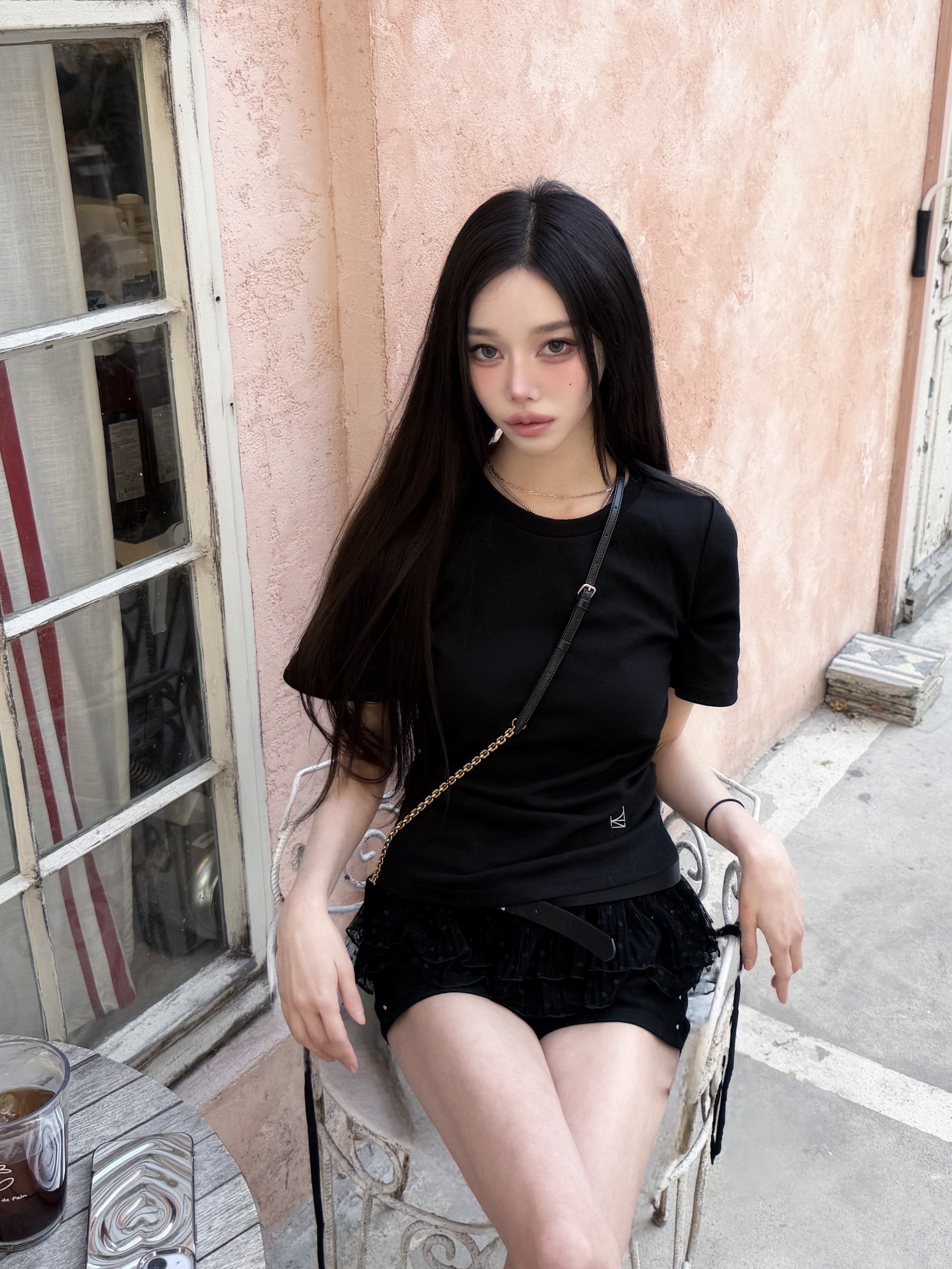 mihev Layered Polka Dot Lace Skirt 착용 스타일 - 2