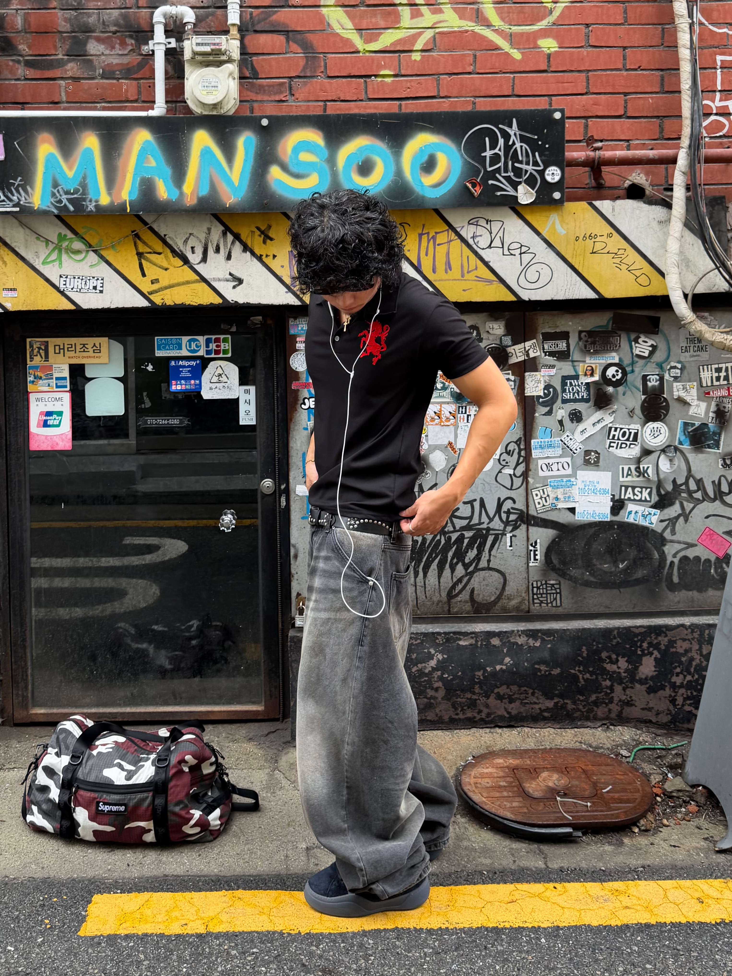 ERL Vamp Skate Shoe Pirate Black, ERL Limited Edition Corduroy Vamp Pirate Black 착용 스타일 - 7