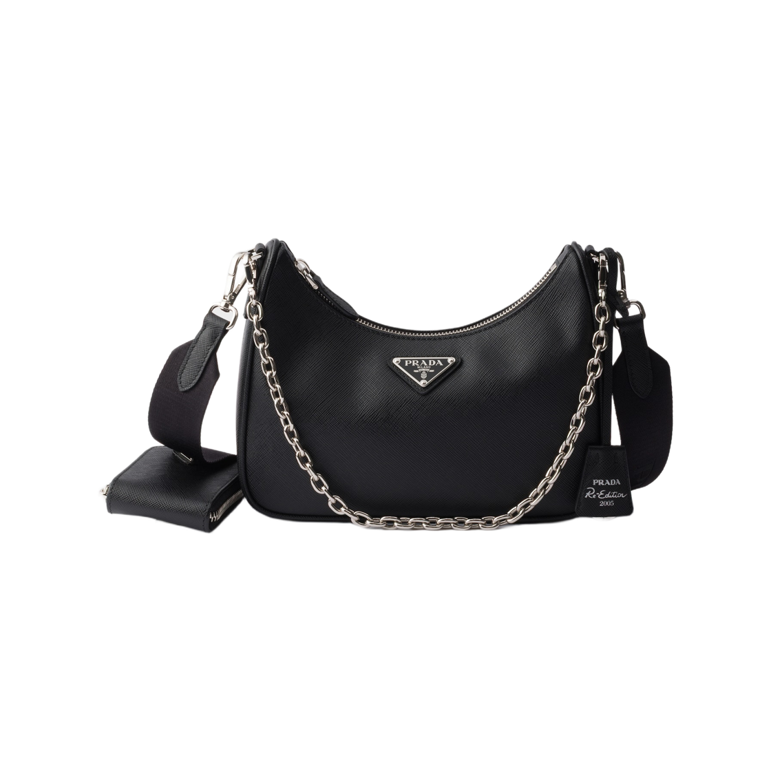 1BH204-NZV-F0002 Prada Re-Edition 2005 Saffiano Leather Bag Black
