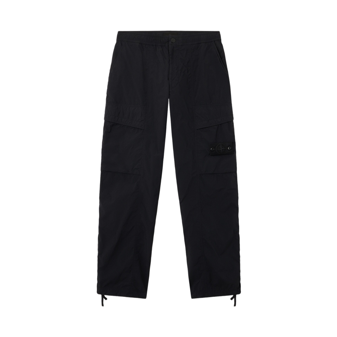 L2S1531000-26S00F6-V0029 Stone Island 3100026 Nylon Smerigliato_S.I. Ghost Loose-Fit Cargo Trousers with Snap Pockets Black - 26FW