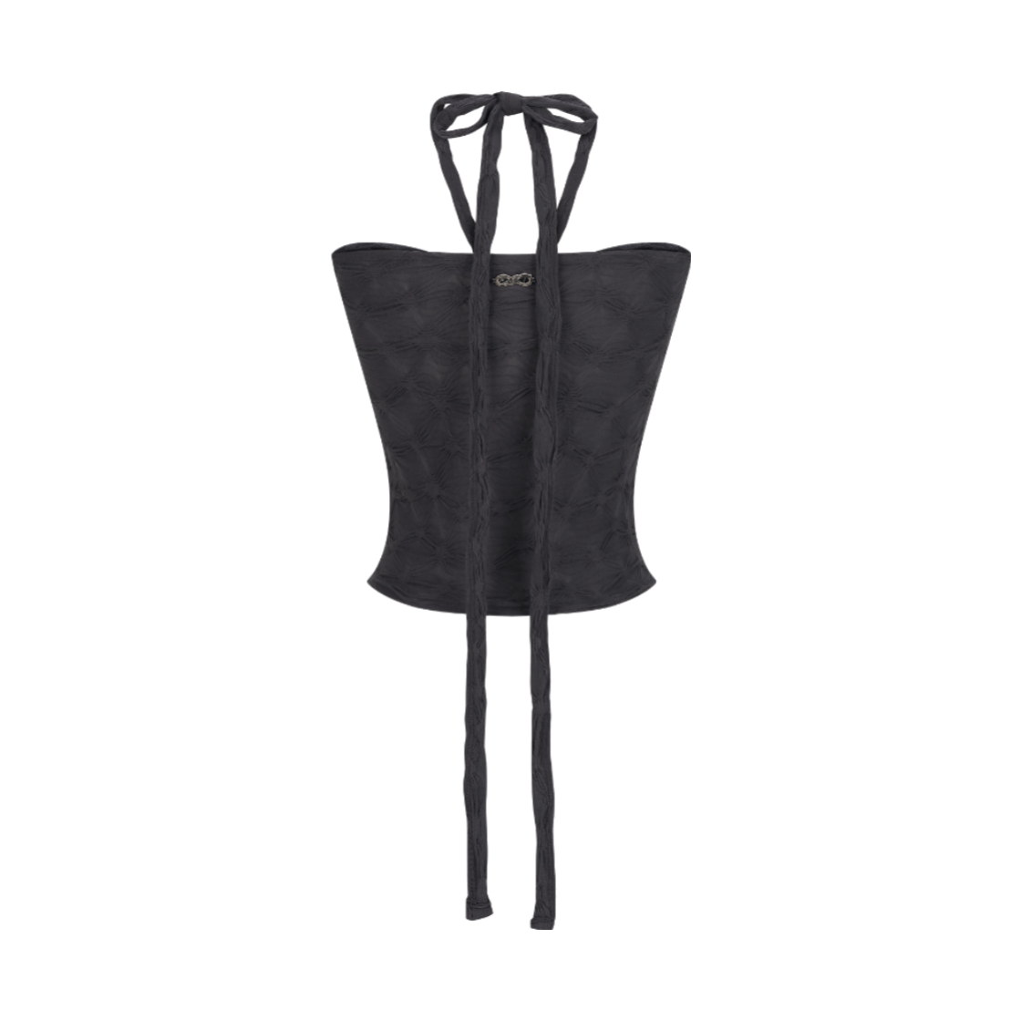 이유씨티 크링클 홀터 튜브탑 - 차콜(EUCT Crinkle Halter Tube Top - Chacoal) - 2