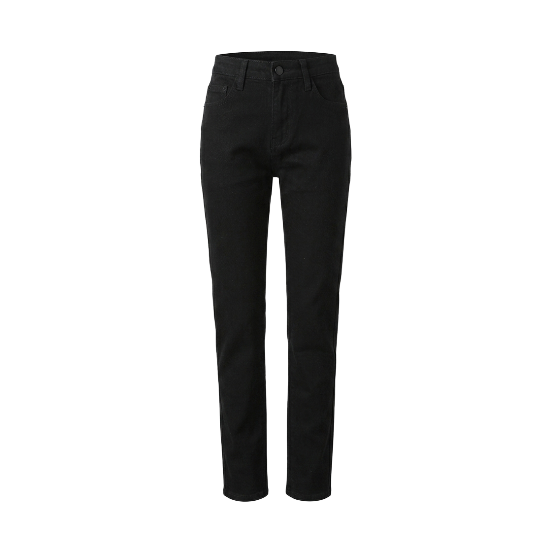 GC4255 GCLIP Black Straight Leg Cotton Pants With Elastic Waistband And Stretch