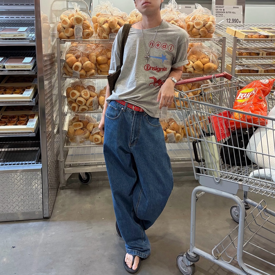 Millo Archive Chapter Denim Pants Denim Blue, Millo Archive Chapter Denim Pants Washed Black 착용 스타일 - 1