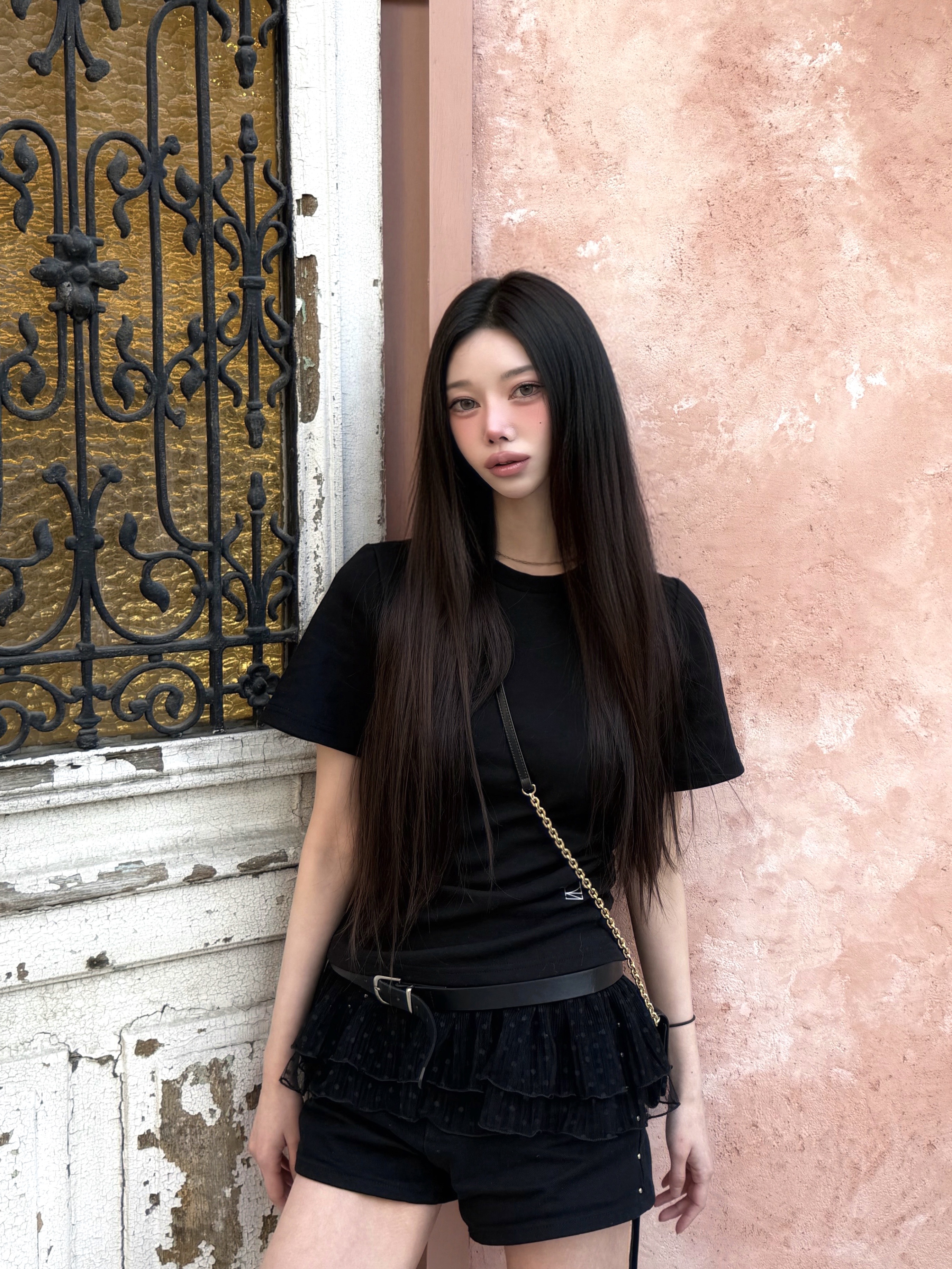 mihev Layered Polka Dot Lace Skirt 착용 스타일 - 3