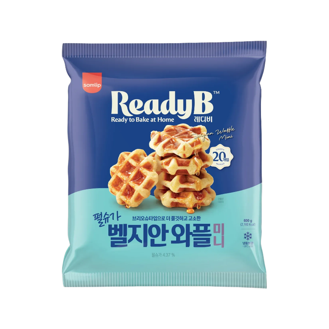 삼립 레디비 벨지안 미니와플 2봉 (40입)(Samlip Ready Bee Belgian Mini Waffle 2 Bags (40 pieces))