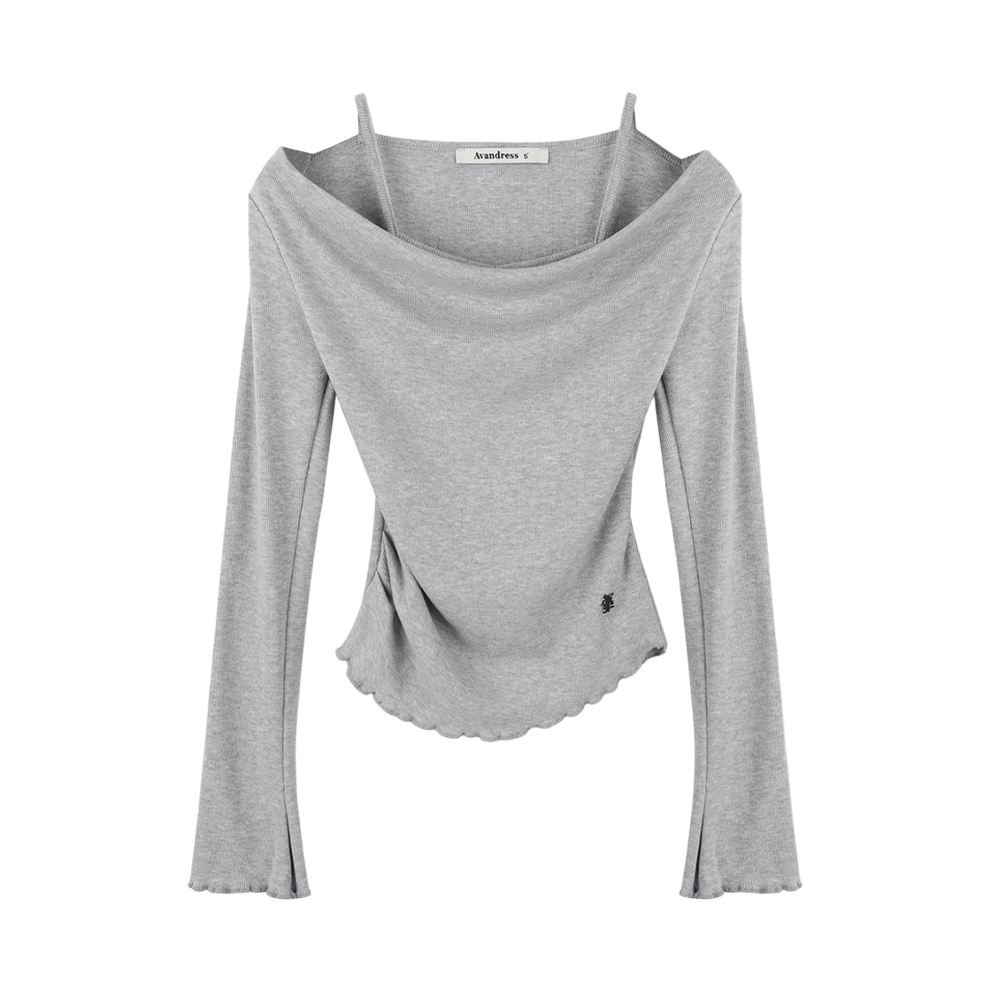 어반드레스 레나 레이어드 니트 티 그레이(Avandress Rena Layered Knit Tee Grey) - 2