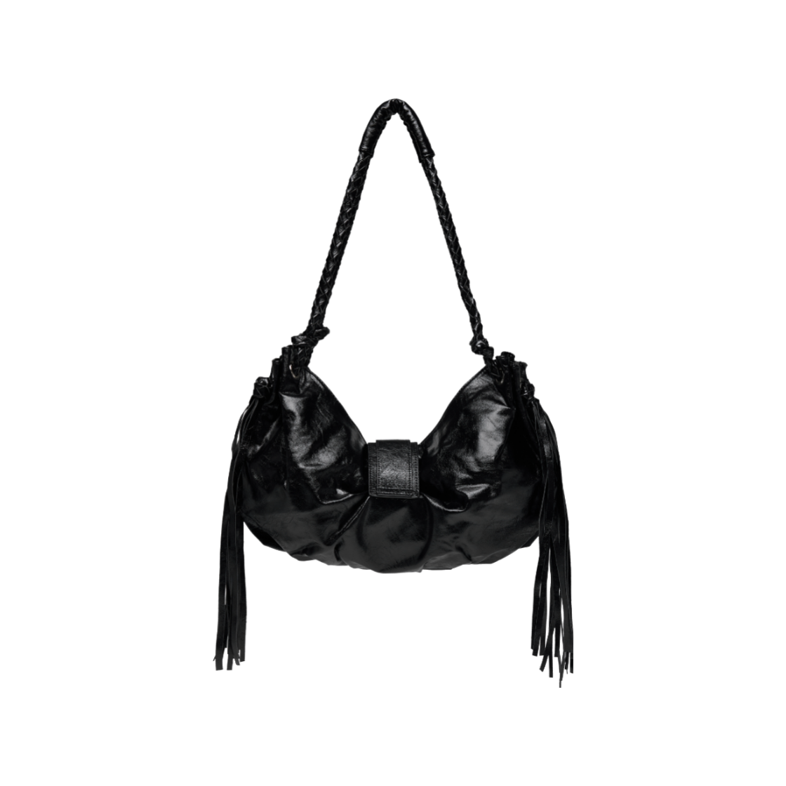 이유씨티 벨트 셔리드 태슬 백 - 블랙(EUCT Belt Shirred Tassel Bag - Black) - 2
