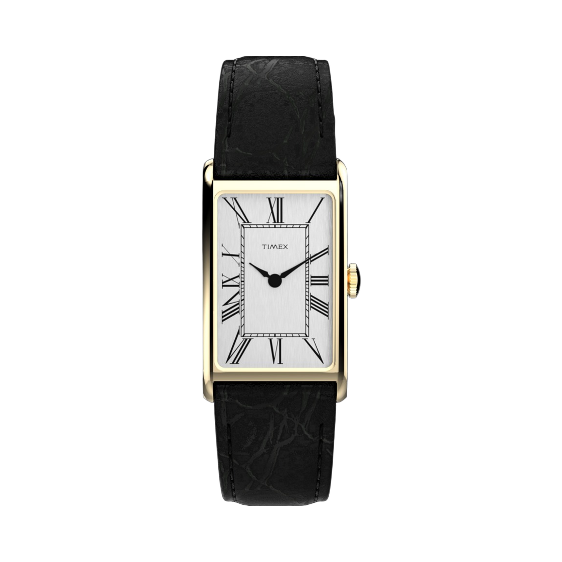 타이맥스 1976 렉싱턴 리이슈 쿼츠 21mm 레더 스트랩 워치 화이트 블랙(Timex 1976 Lexington Reissue Quartz 21mm Leather Strap Watch White Black)