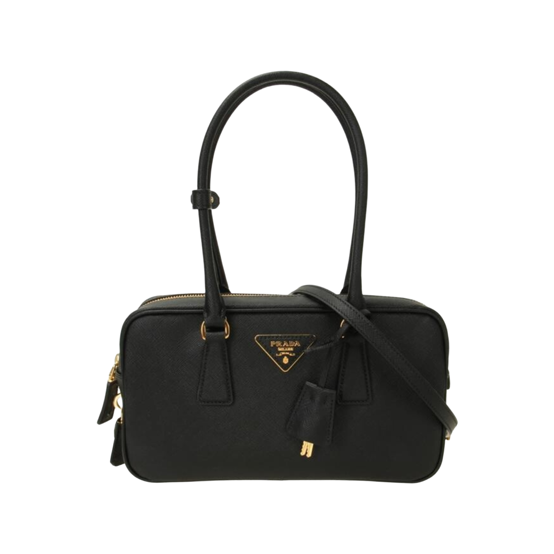 1BB130-NZV-F0002 Prada Small Saffiano Leather Top-Handle Bag Black