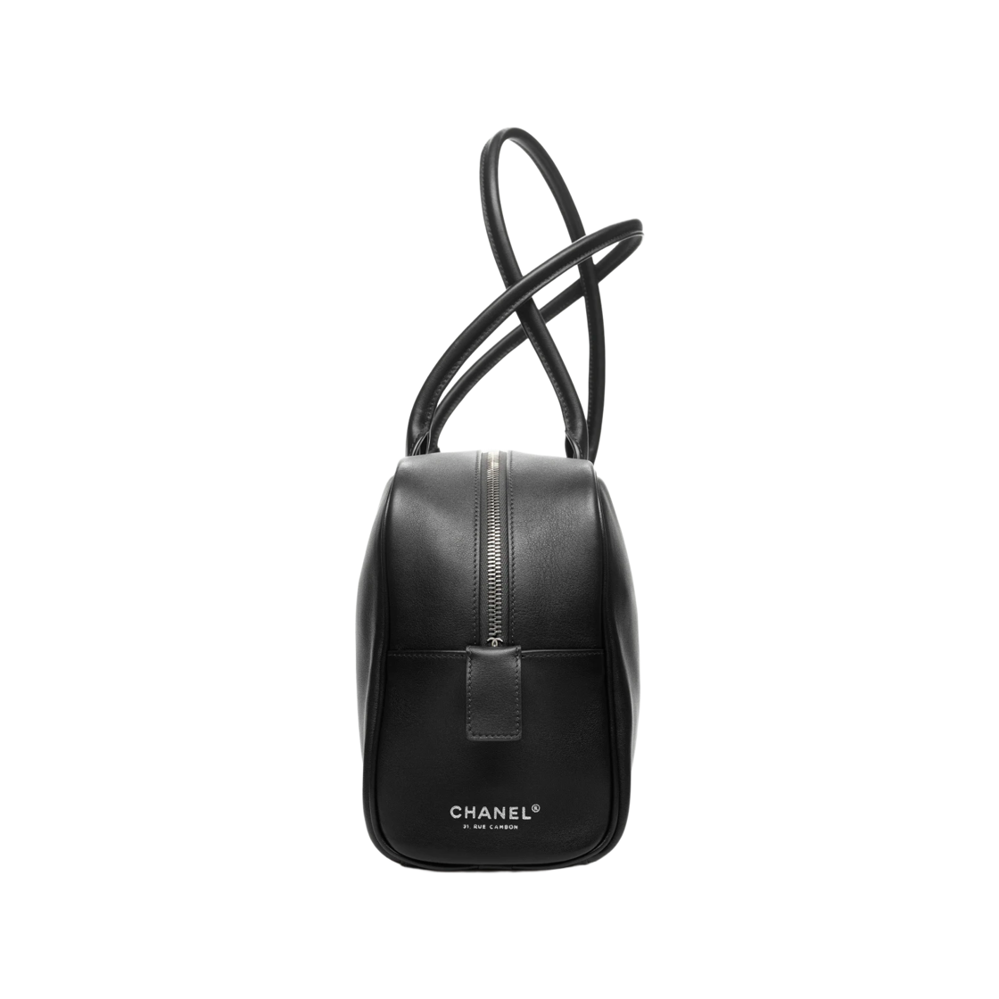 샤넬 라지 볼링 백 카프스킨 & 실버 메탈 다크 그레이(Chanel Large Bowling Bag Calfskin & Silver Dark Grey) - 3