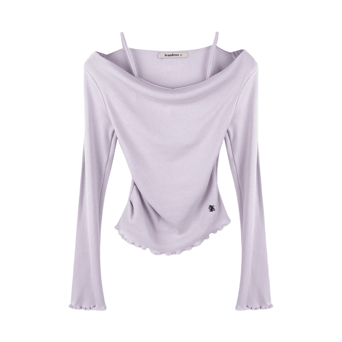 어반드레스 레나 레이어드 니트 티 라벤더(Avandress Rena Layered Knit Tee Lavender) - 2