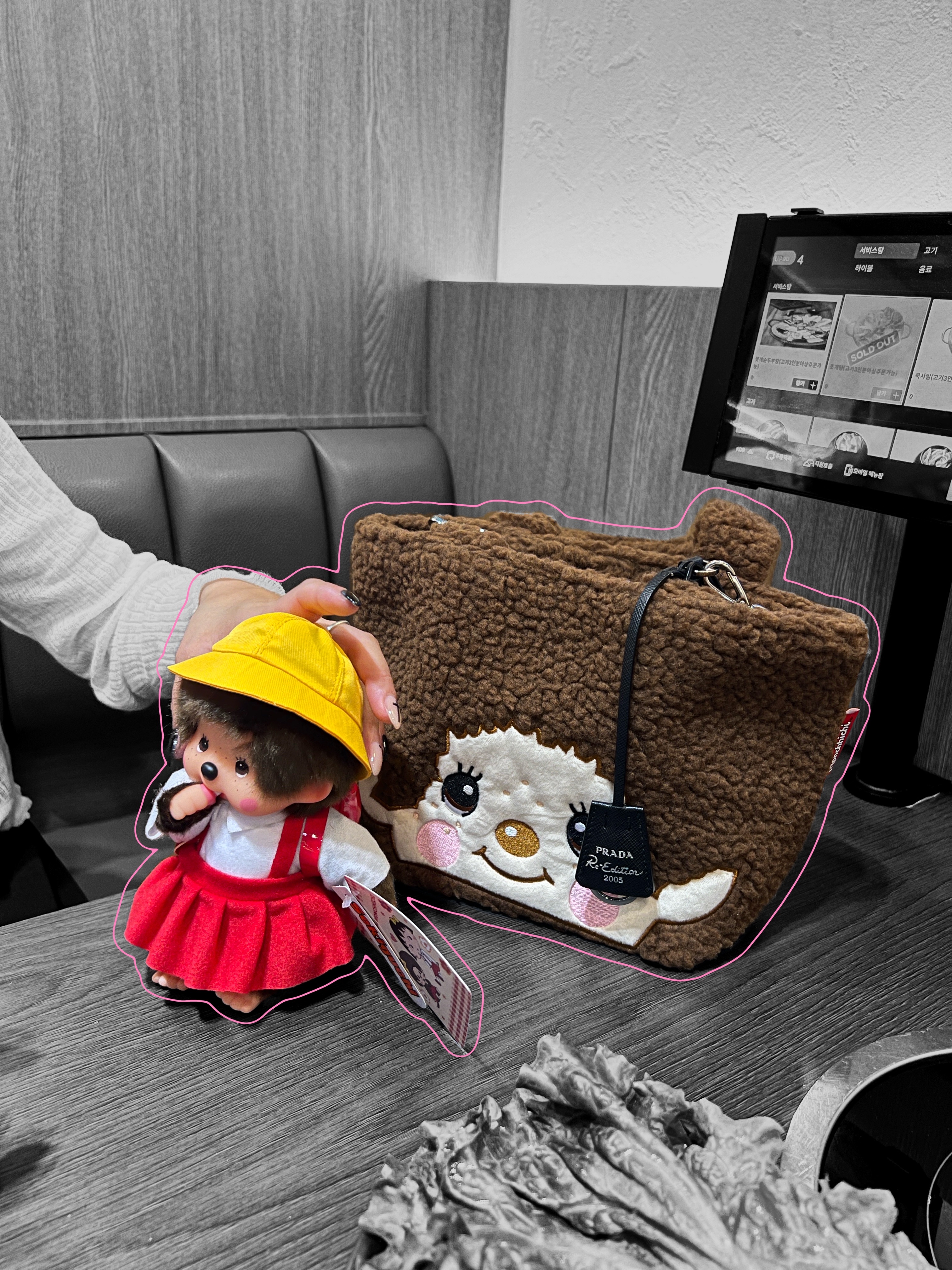 Monchhichi Premium Standard Monchhichi S Brown Girl Twin Tail, Monchhichi x Chibimaruko-chan S 착용 스타일 - 6
