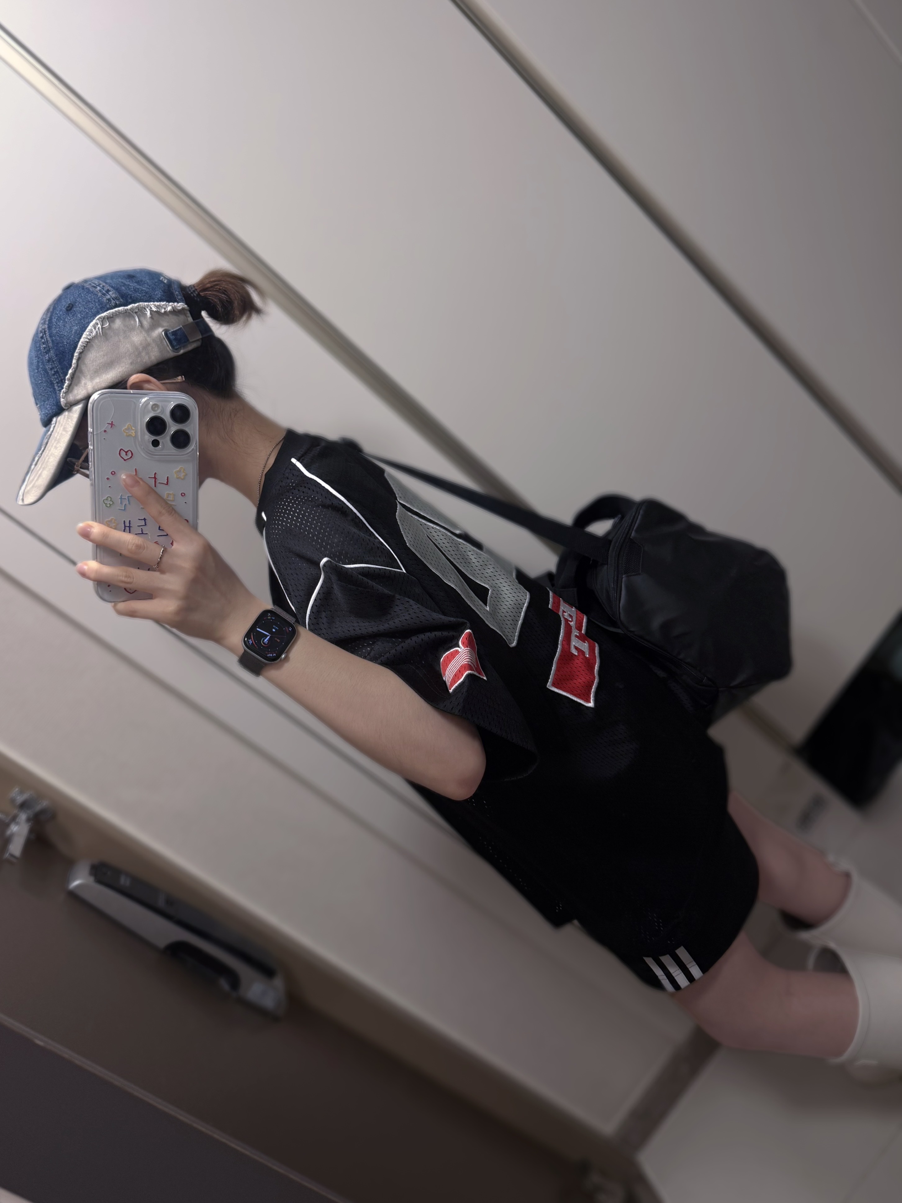 Honda Vintage Cutoff Cap Dark Navy, Honda Motorcycle Piping Mesh Short Sleeve Black 착용 스타일