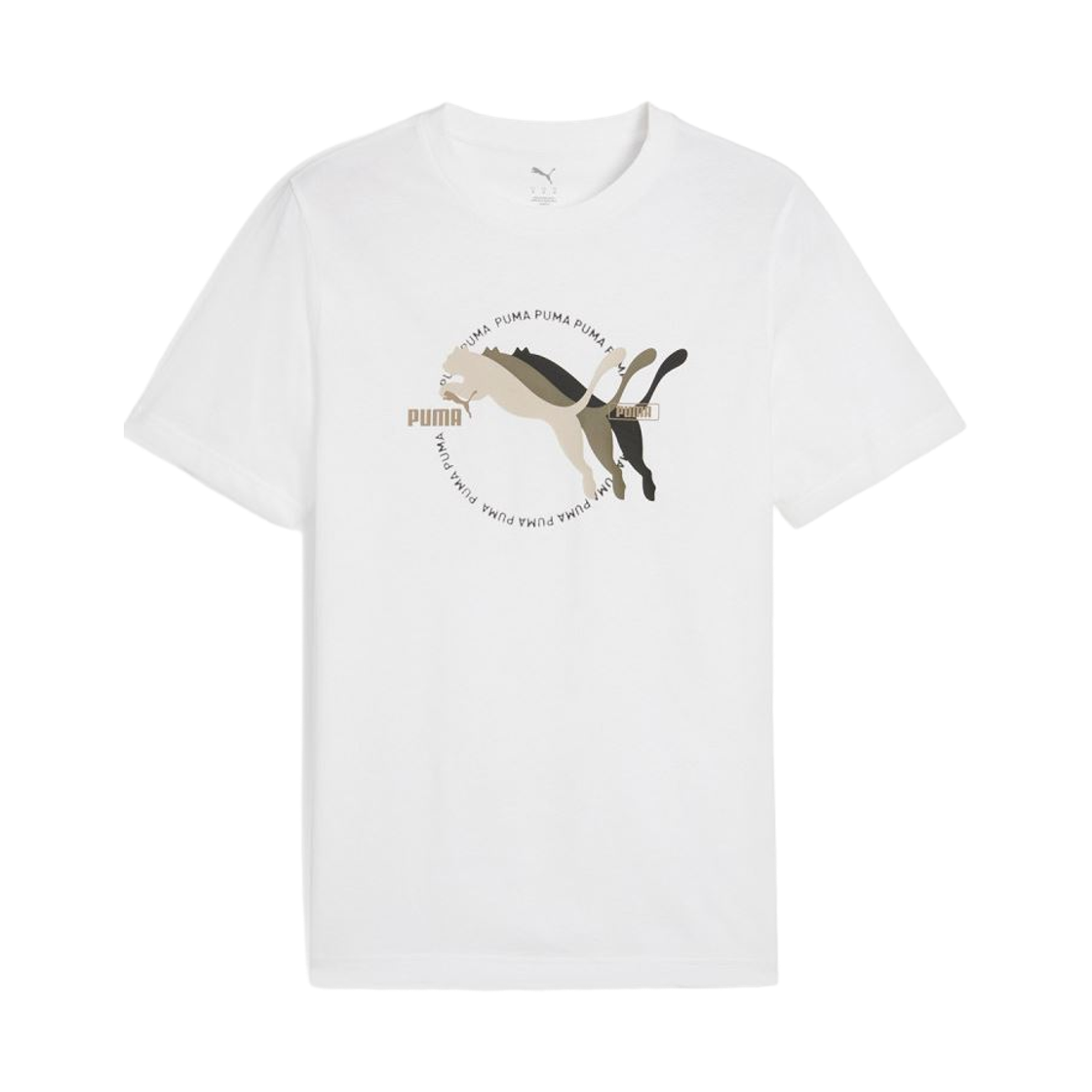 684826-02 Puma Graphic Multiple Logo T-Shirt White