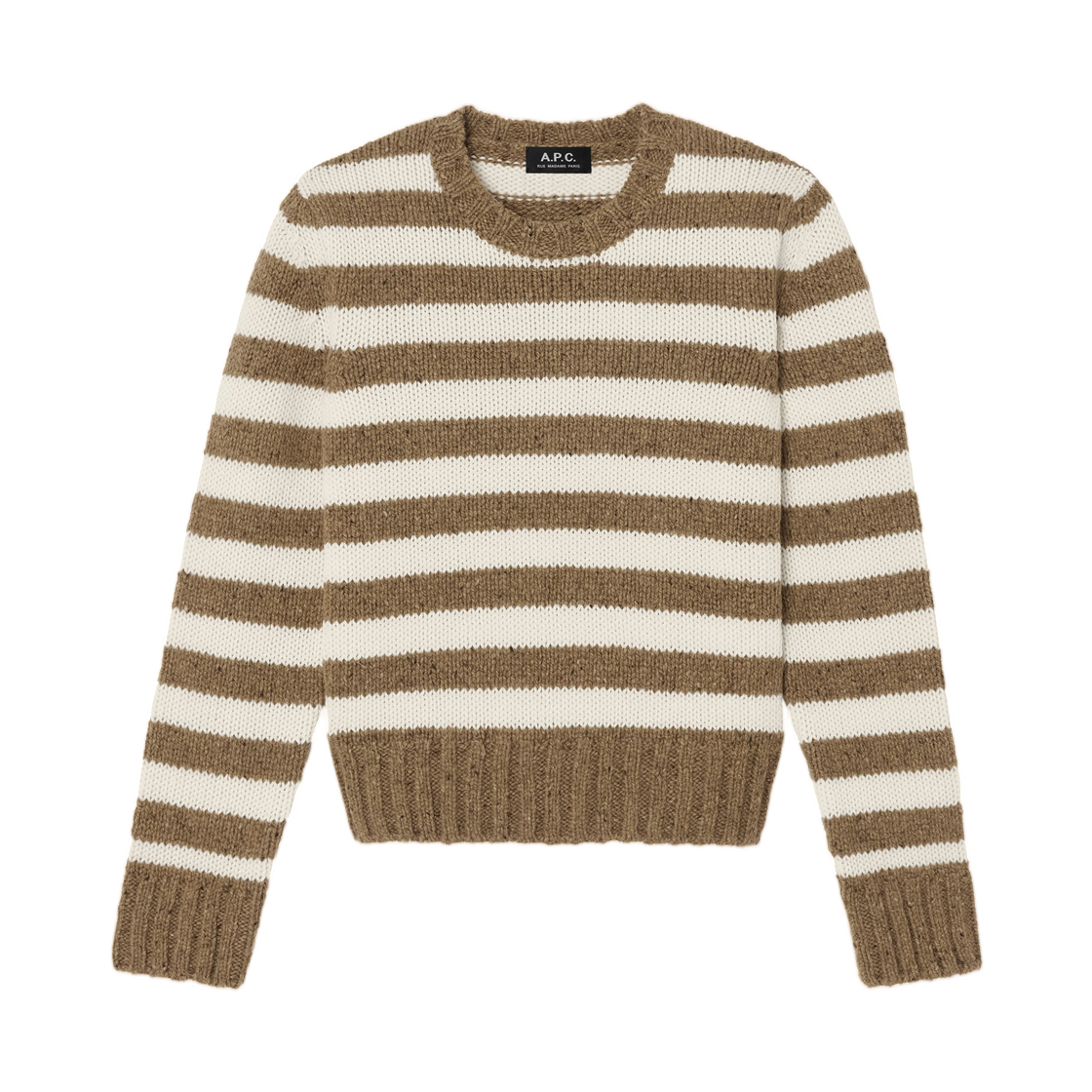 WVBEN-F23467-TCC (W) A.P.C. Speckled Striped Jumper Noisette Ecru