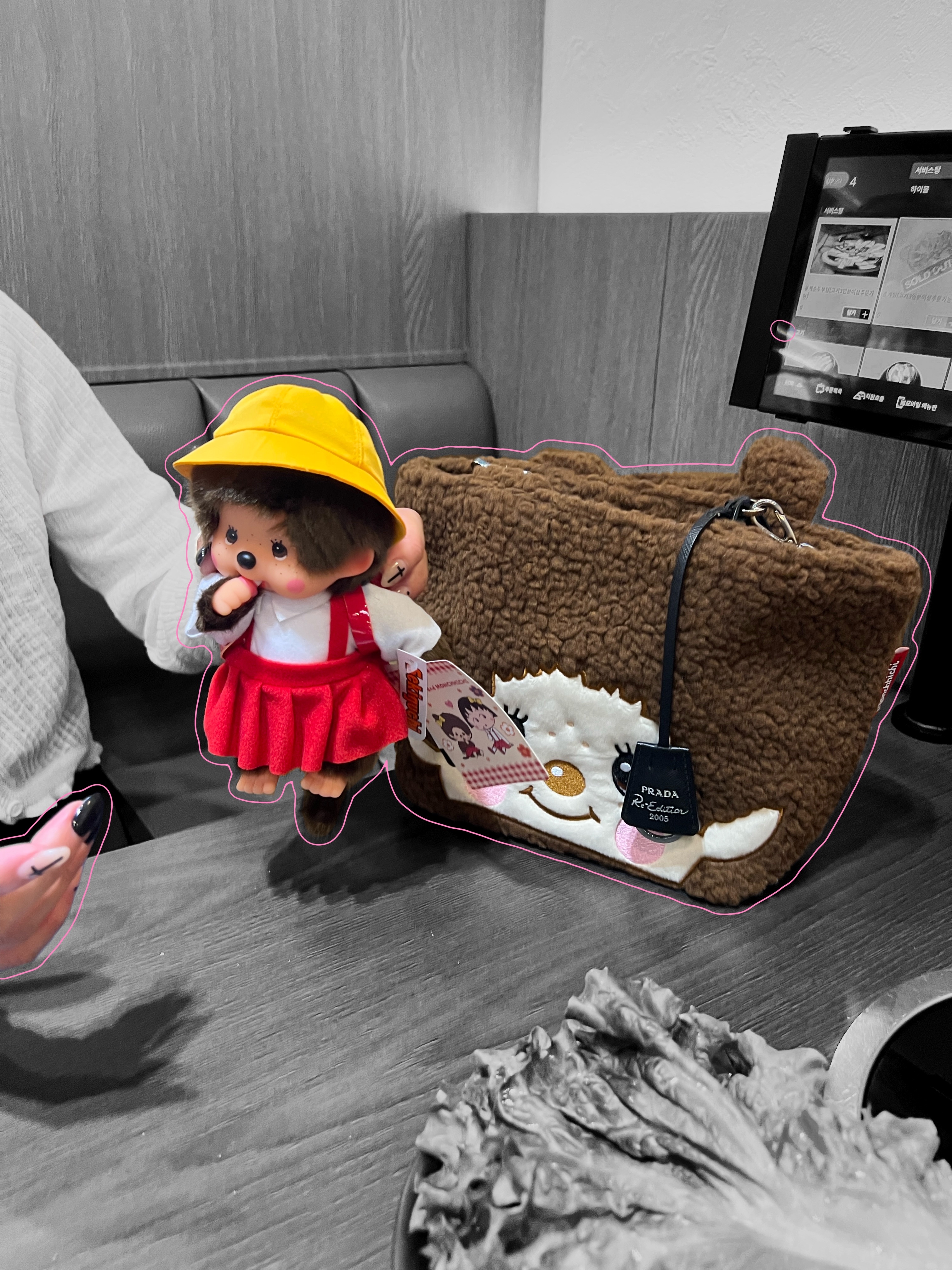 Monchhichi Premium Standard Monchhichi S Brown Girl Twin Tail, Monchhichi x Chibimaruko-chan S 착용 스타일 - 5
