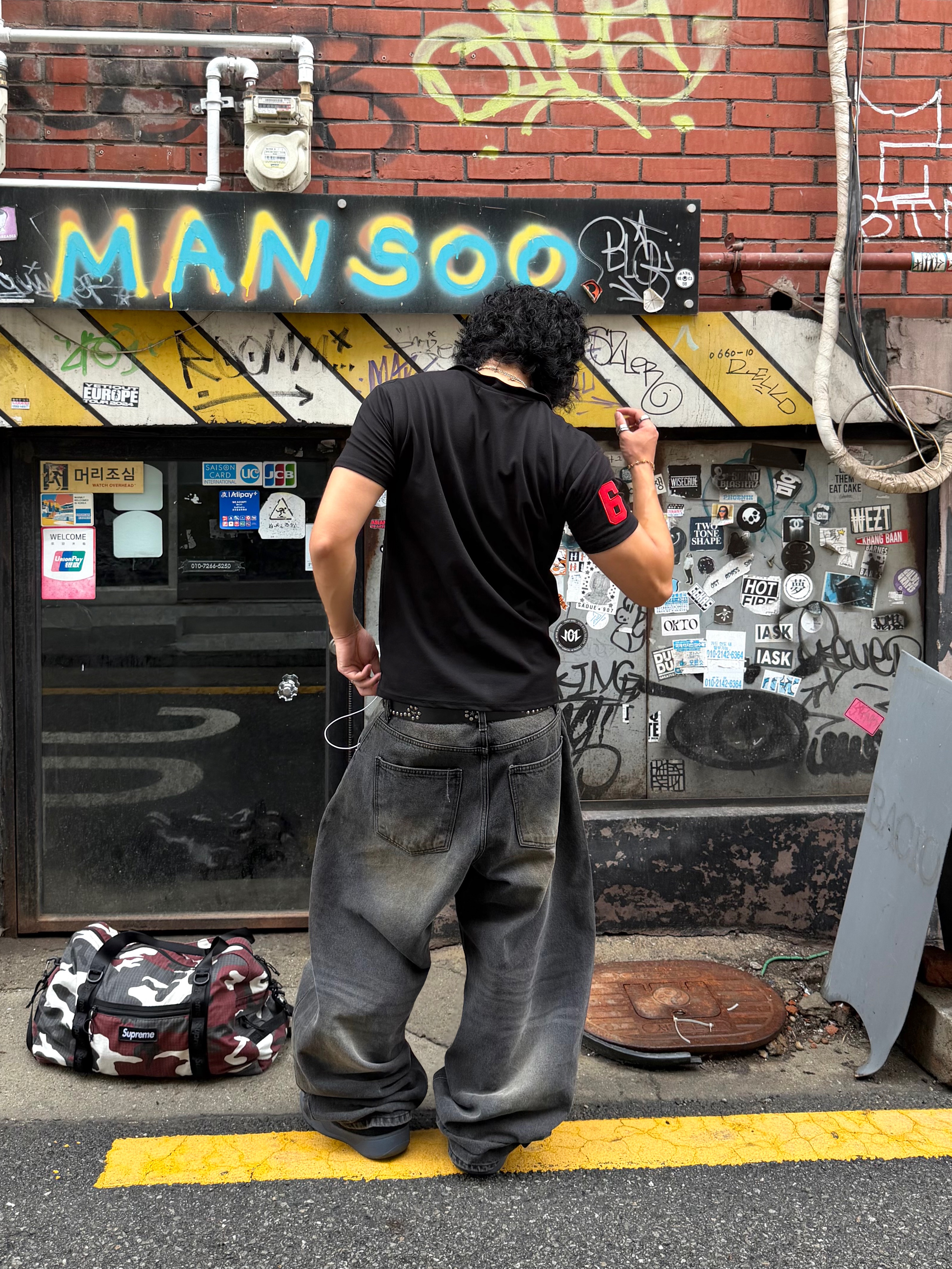 ERL Vamp Skate Shoe Pirate Black, ERL Limited Edition Corduroy Vamp Pirate Black 착용 스타일 - 5