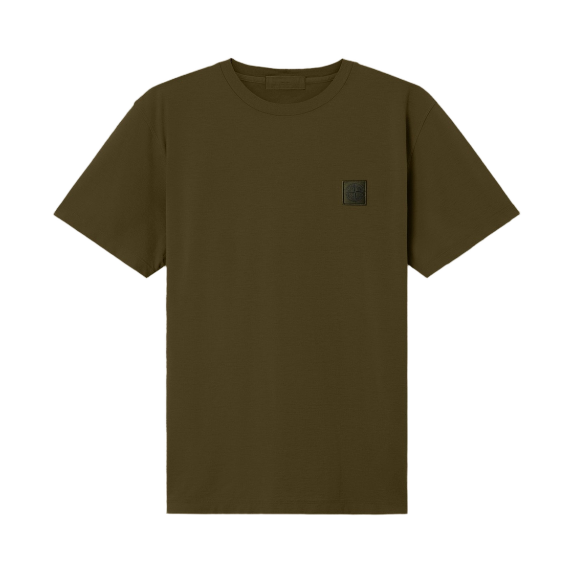L2S1521000-35S0F11-V0054 Stone Island 2100035 Organic Cotton Jersey Crepe_S.I. Ghost Slim-Fit T-Shirt with Tonal Compass Logo Patch Military Green - 26FW