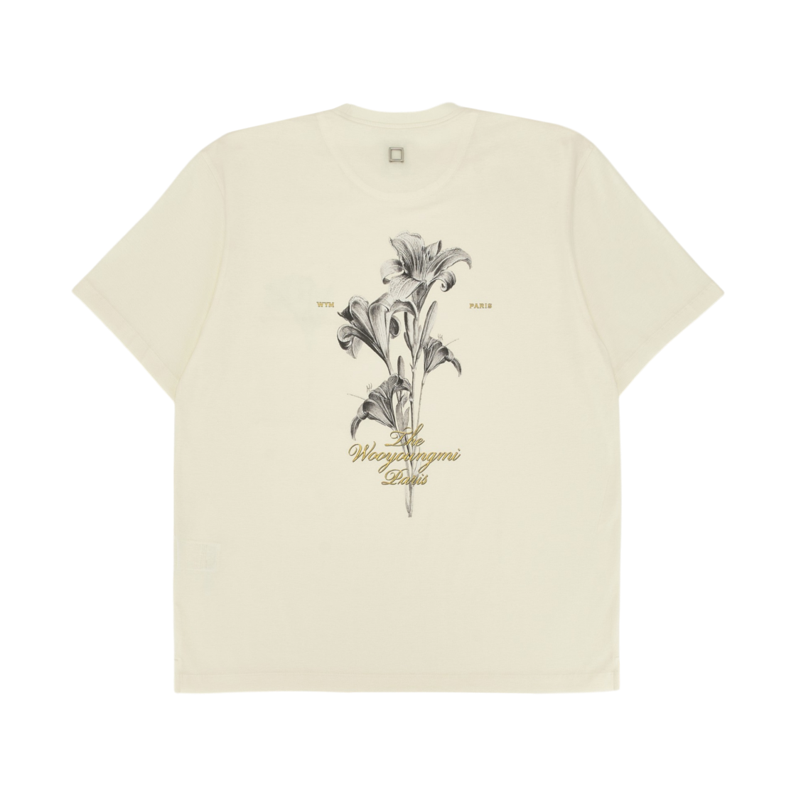 W261TS04702I Wooyoungmi Flower Back Logo T-Shirt Ivory - 26SS