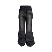 preoccupy Even Zipper Flared Denim Pants