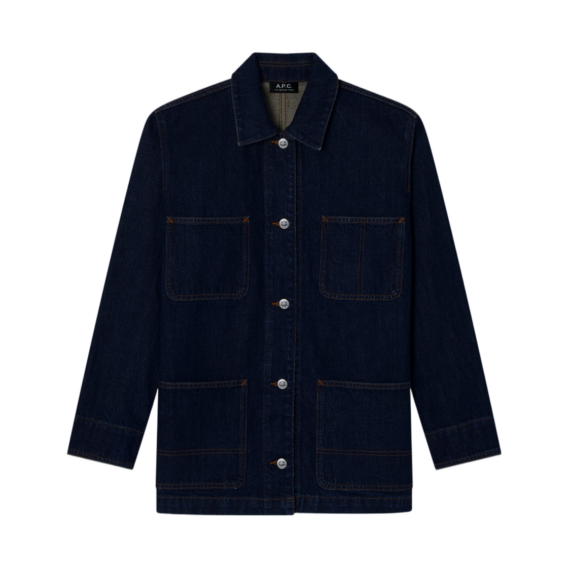 COHQZ-F32061-IAL (W) A.P.C. Faded Indigo Denim Workwear Jacket Indigo Delave