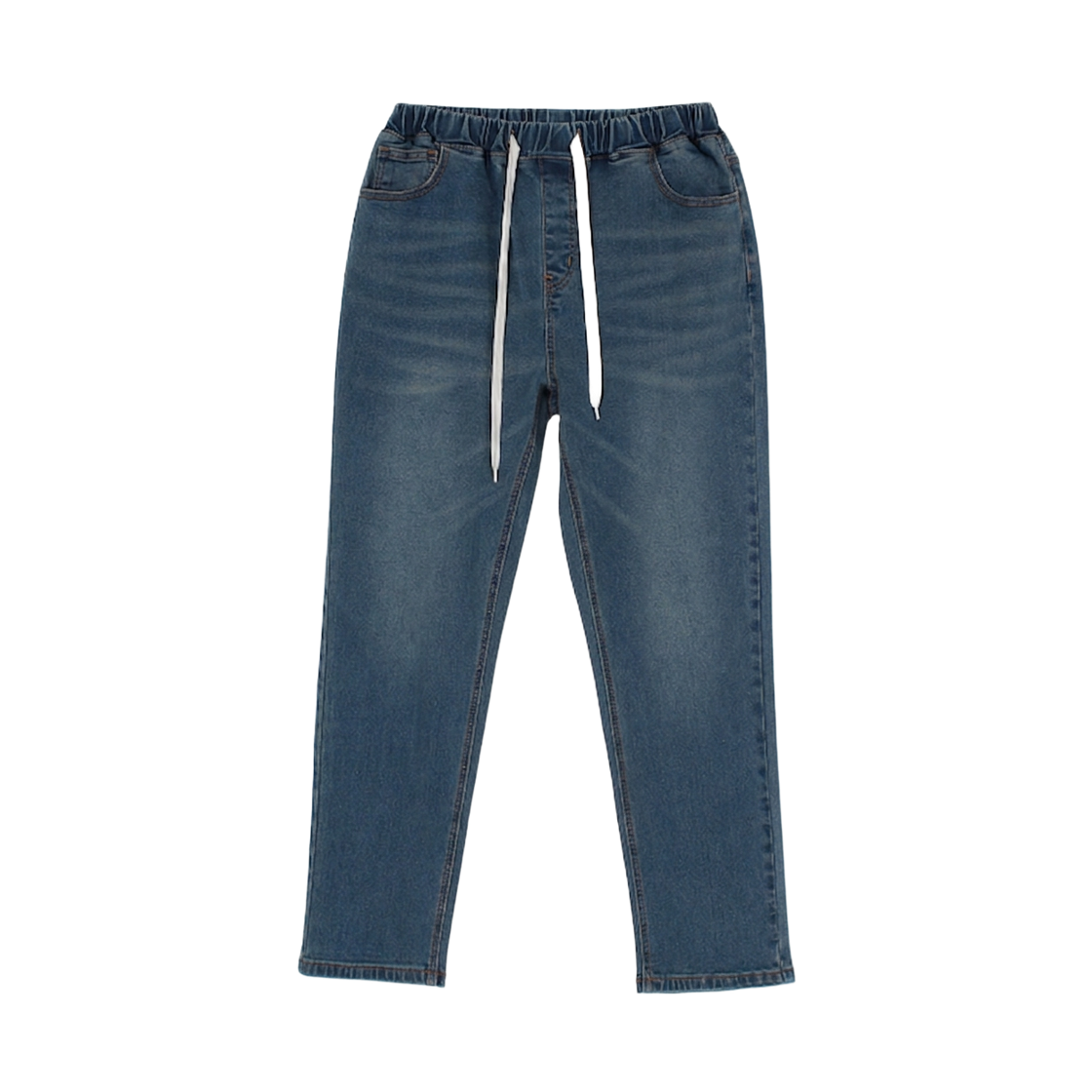 GC92636465-중청 GCLIP Waistband Stretch Straight Denim Pants Blue