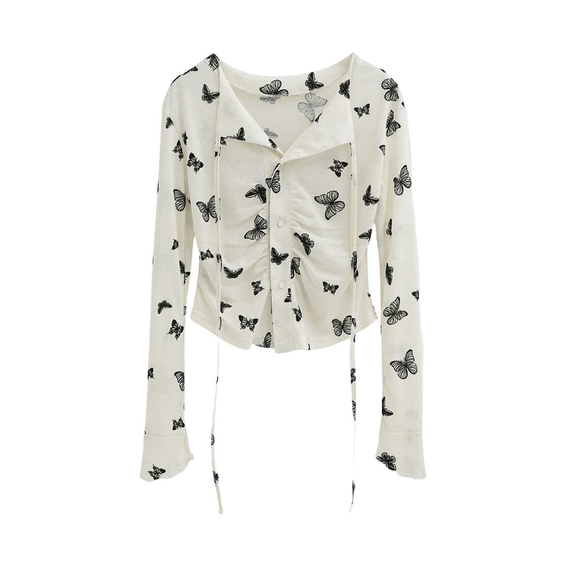 AD61TS06CR Avandress Nina Butterfly Slub Cardigan Cream