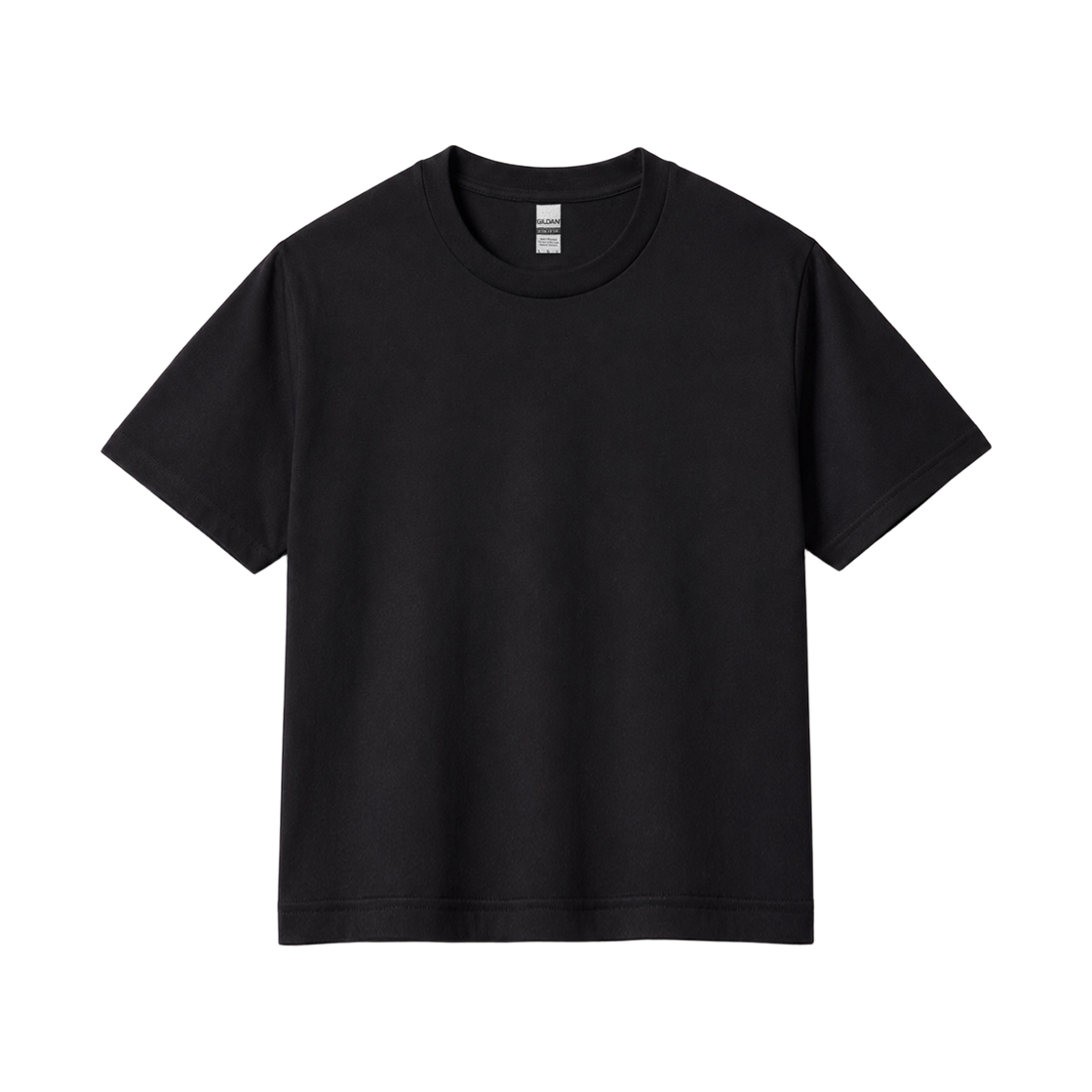 길단 세미 크롭 티셔츠 블랙(Gildan Semi-cropped T-shirt Black) - 1