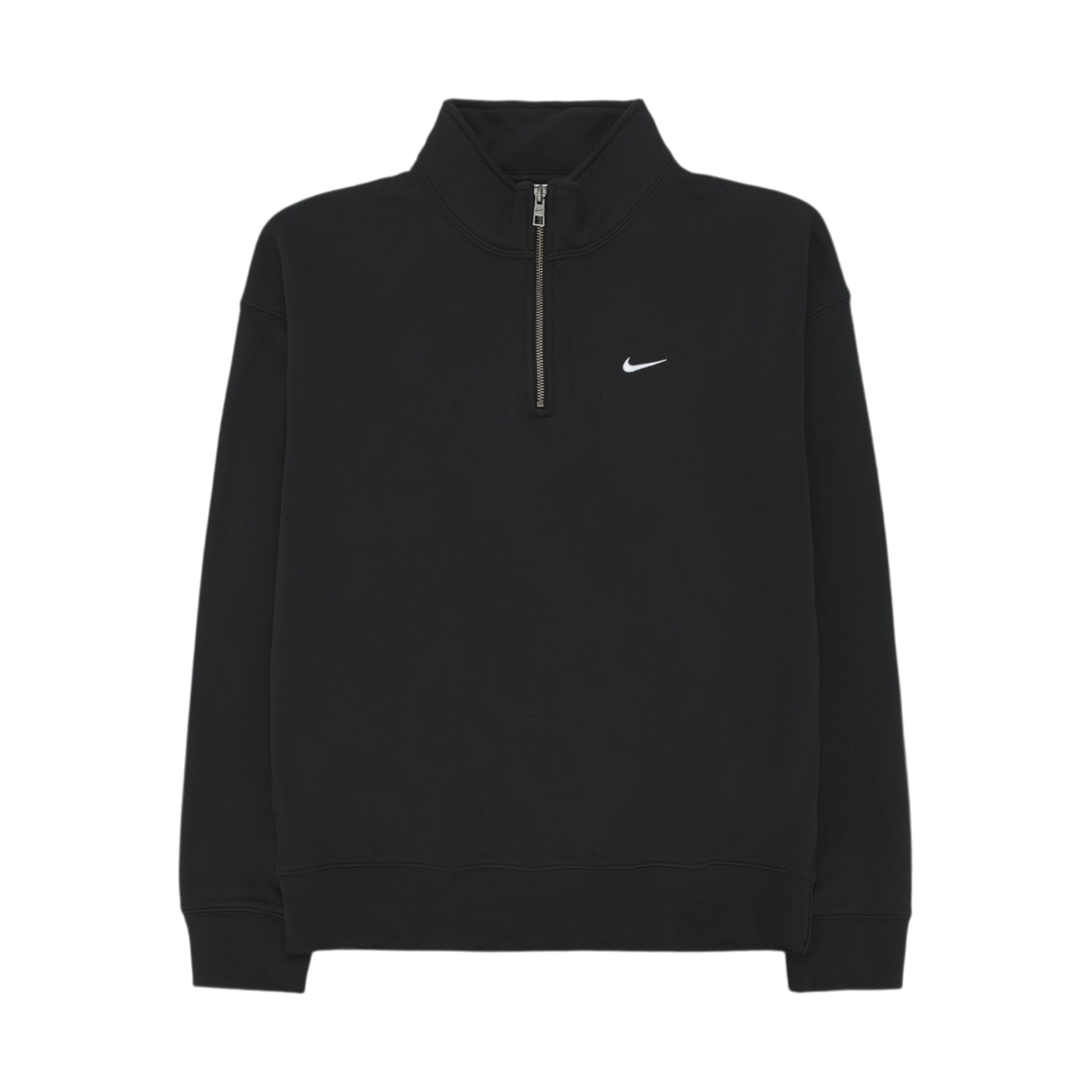 나이키 NRG 솔로 스우시 헤비 웨이트 BB 쿼터 집 탑 블랙 - 아시아(Nike NRG Solo Swoosh Heavy Weight BB Quarter Zip Top Black - Asia)