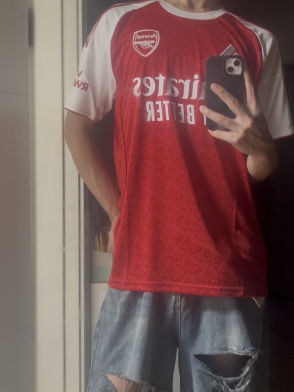 Adidas Arsenal 2025/26 Home Jersey Better Scarlet White - KR Sizing (Non Marking Ver.) 착용 스타일 - 1