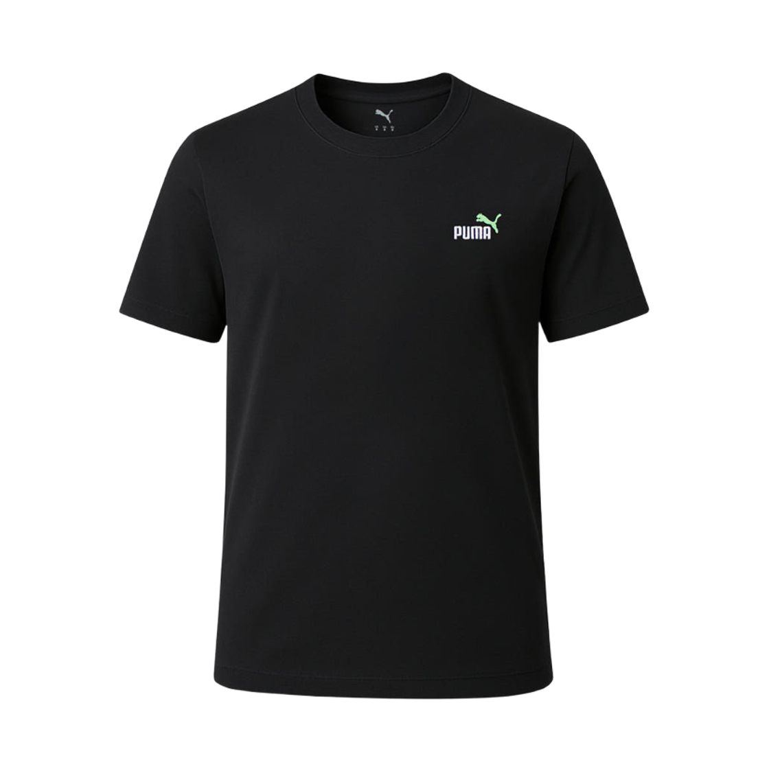 684717-51 Puma Essentials 2 Colour Small No.1 Logo T-Shirt Black Spring Fern